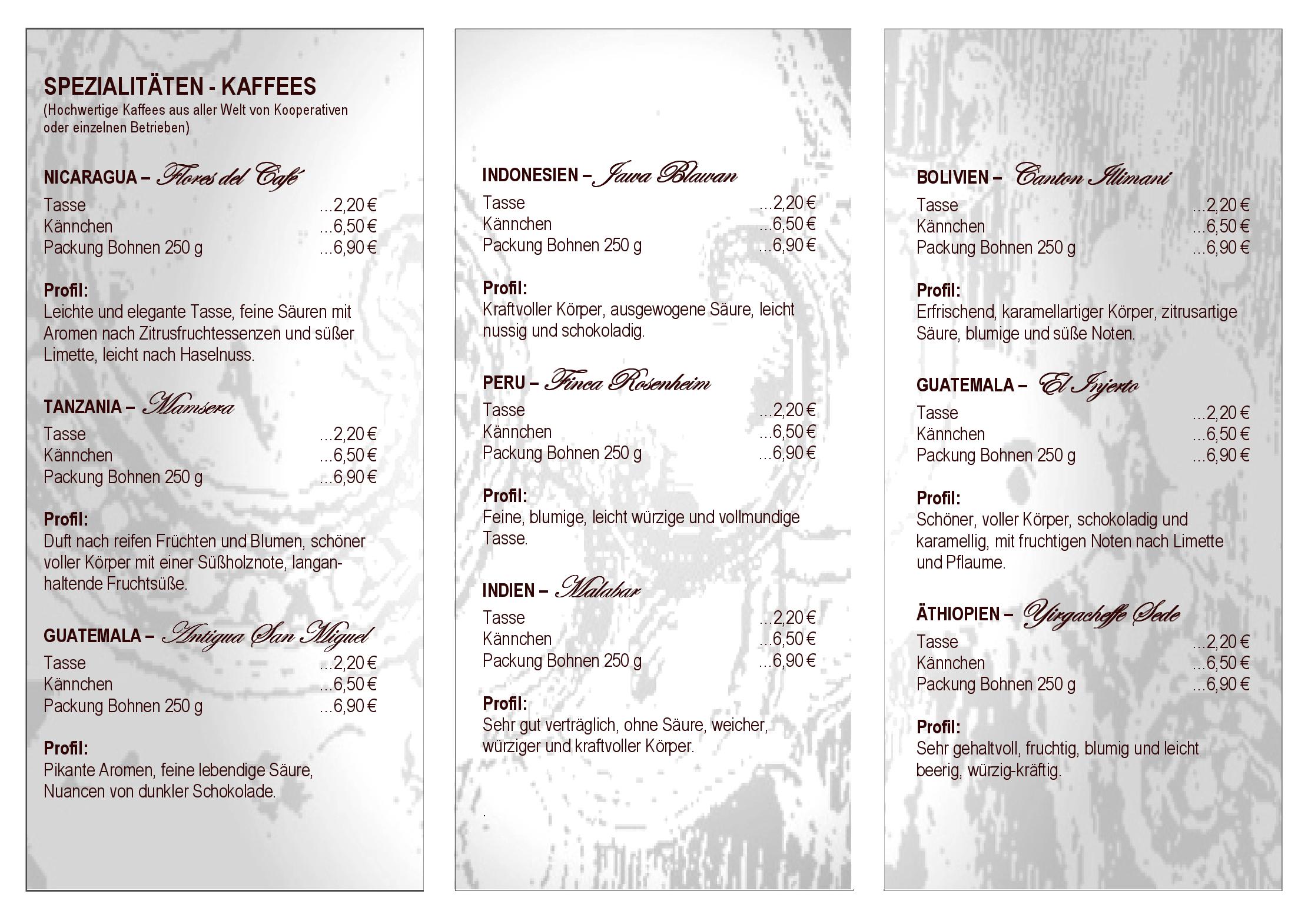 Speisekarte BIO Vegan Café Gusto in Dormagen, Seite 1