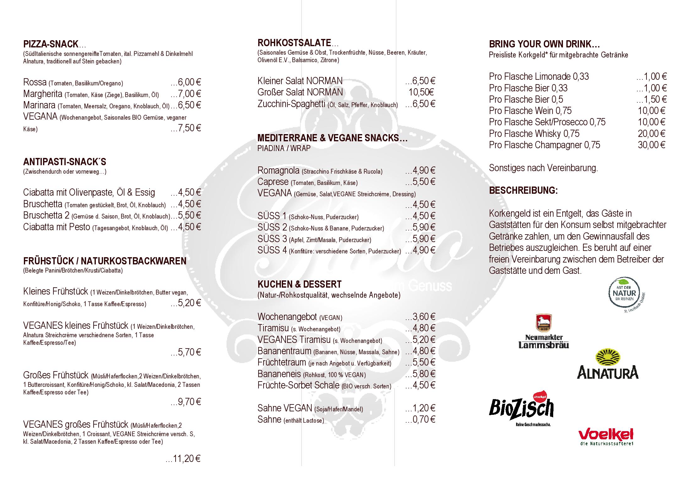 Speisekarte BIO Vegan Café Gusto in Dormagen, Seite 3
