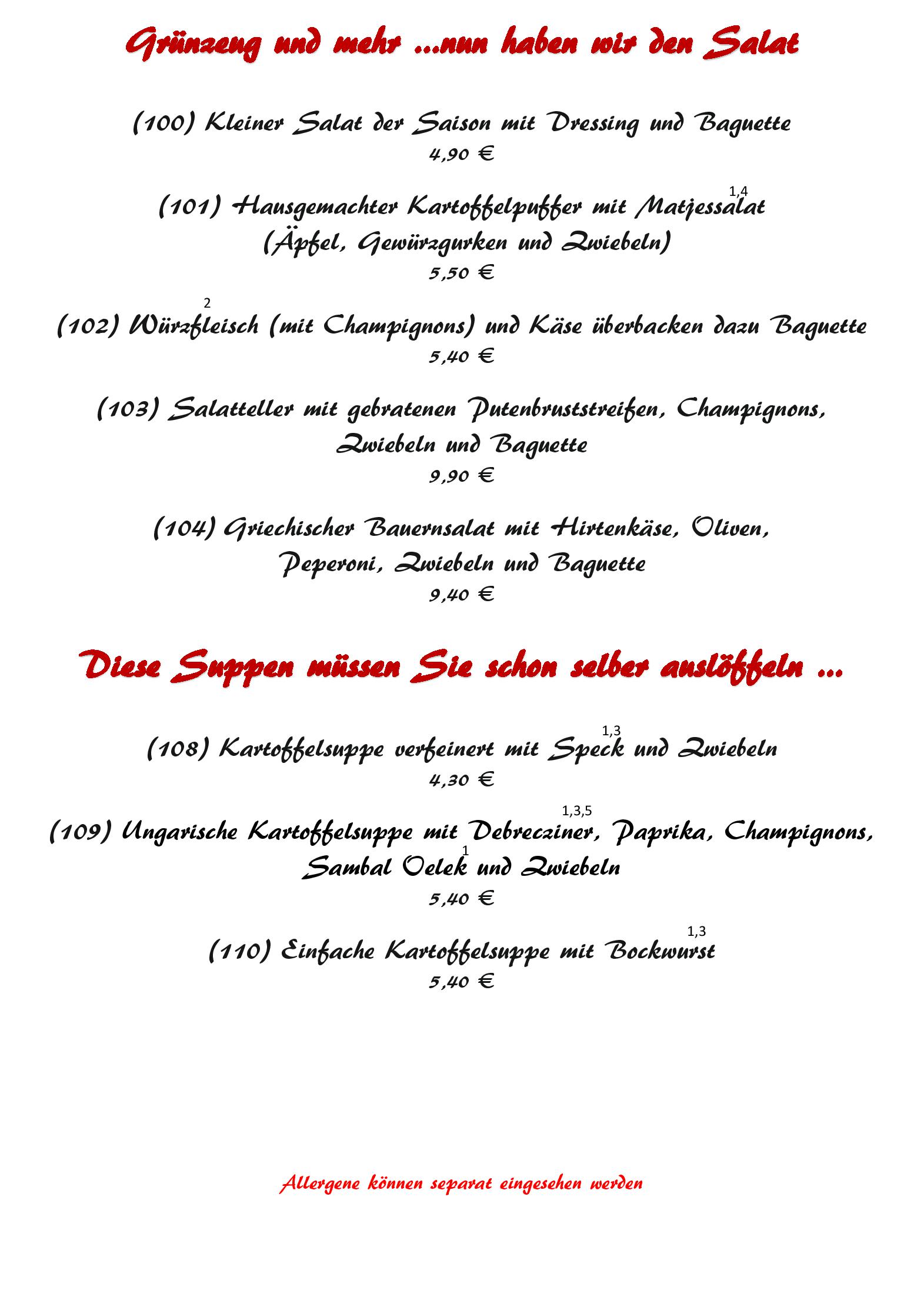 Speisekarte Kartoffelhaus N°1 in Leipzig, Seite 2