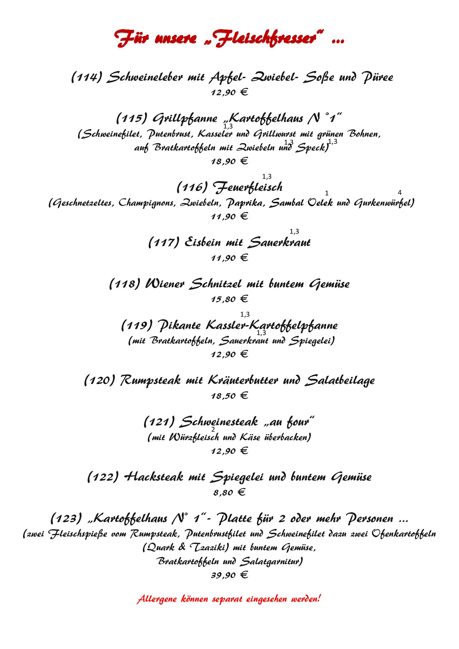 Speisekarte Kartoffelhaus N°1 in Leipzig, Seite 3