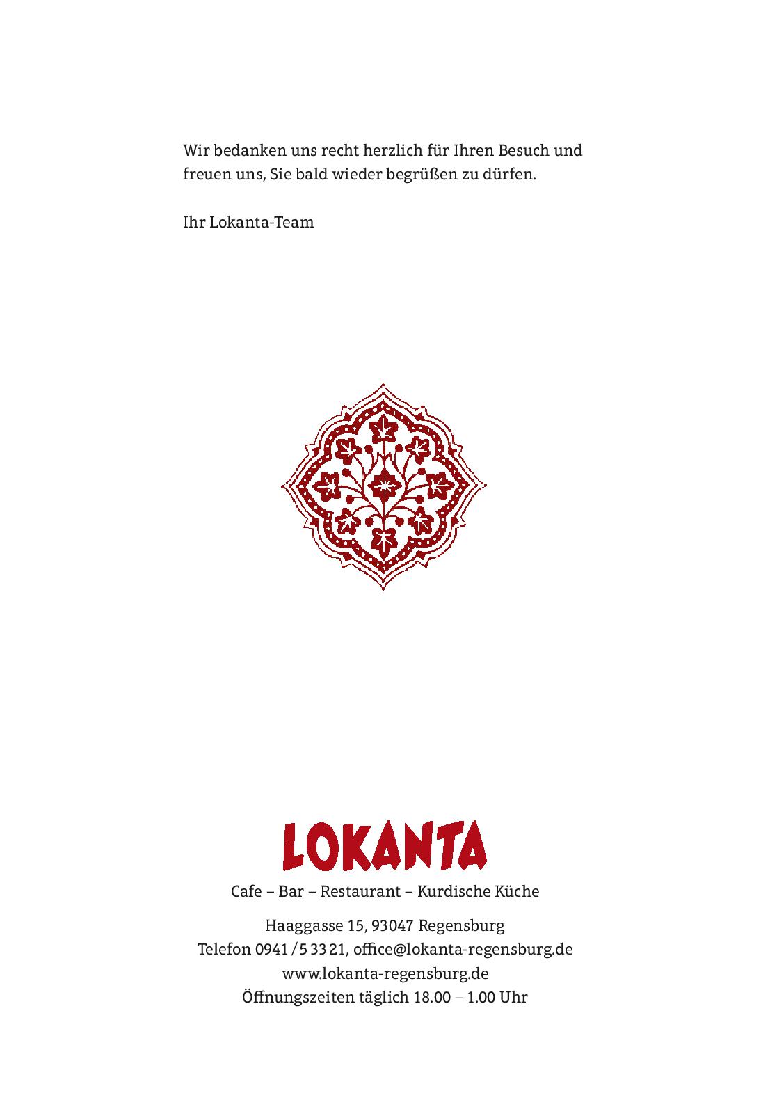 Speisekarte Restaurant Lokanta in Regensburg, Seite 17