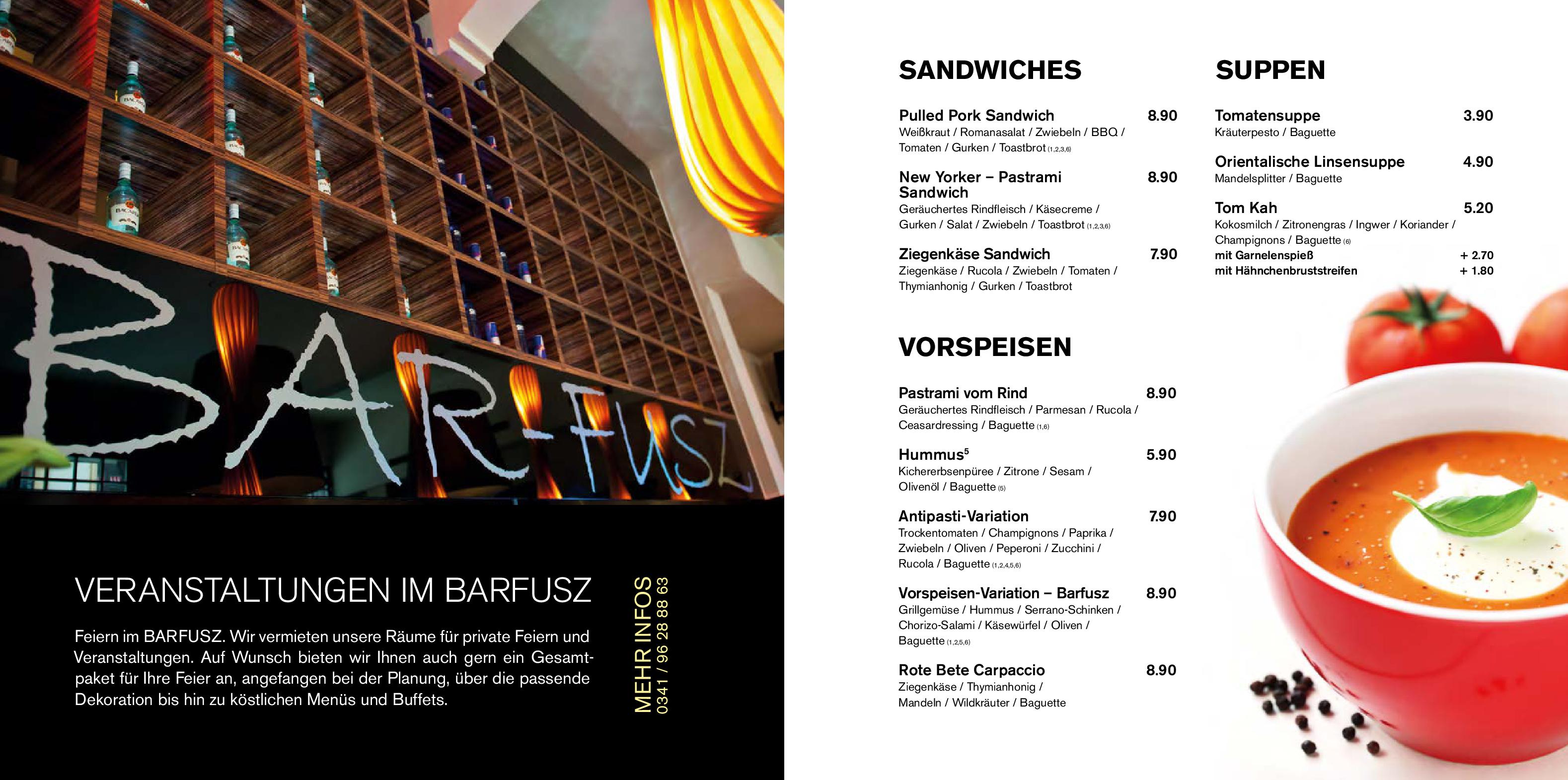 Speisekarte Barfusz in Leipzig, Seite 3