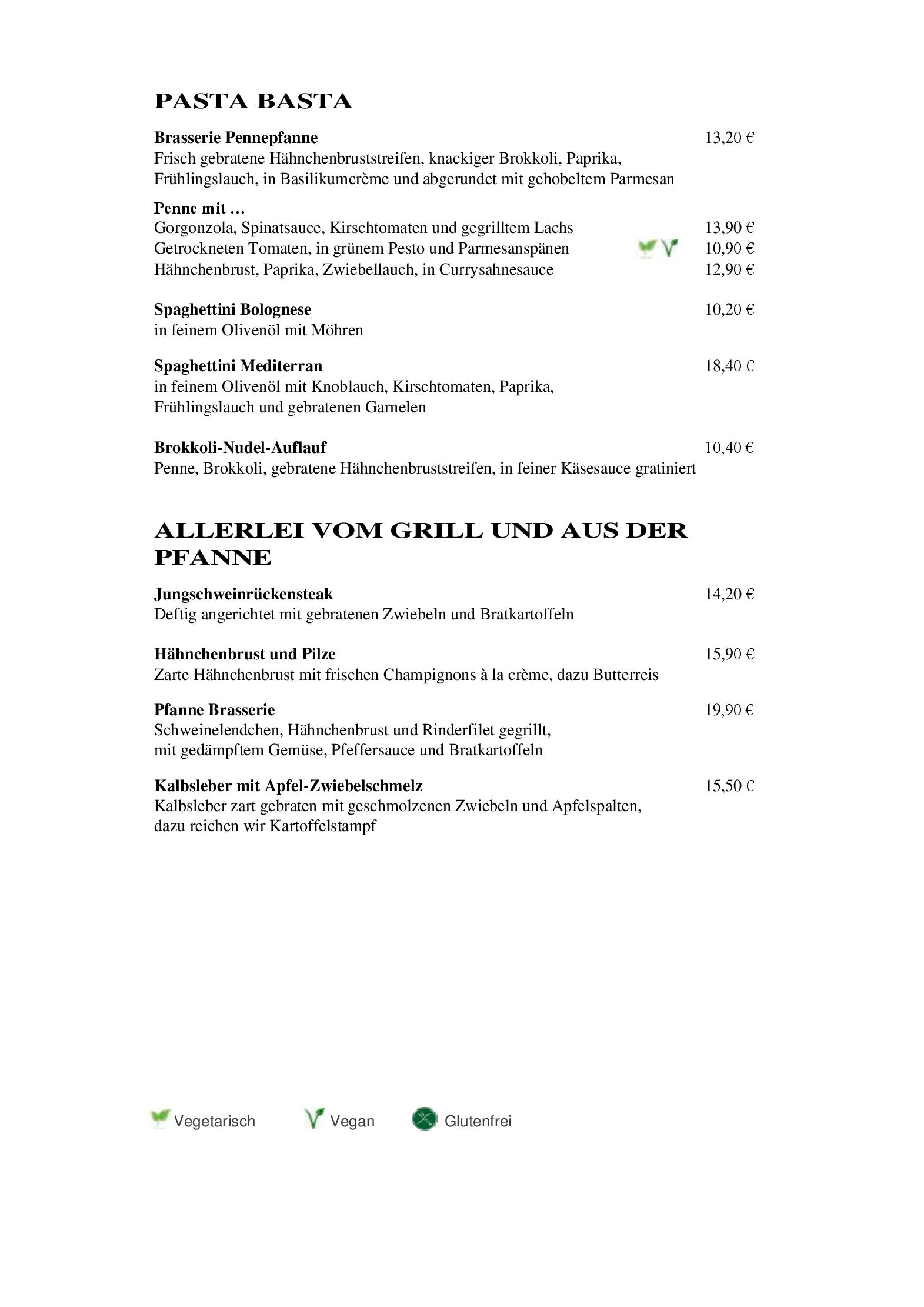 Speisekarte Brasserie Stralsund in Stralsund, Seite 16