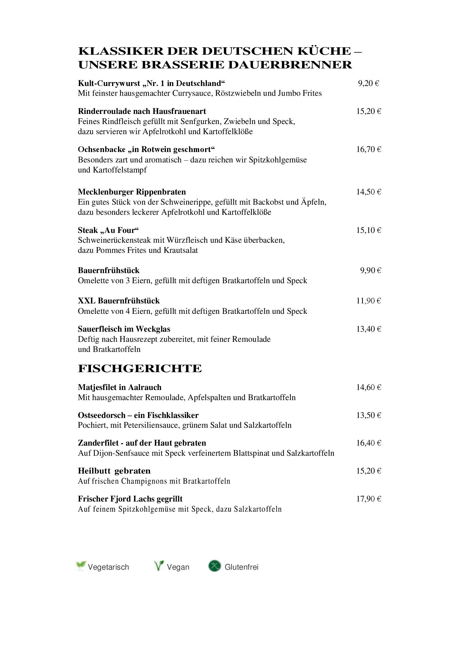 Speisekarte Brasserie Stralsund in Stralsund, Seite 17