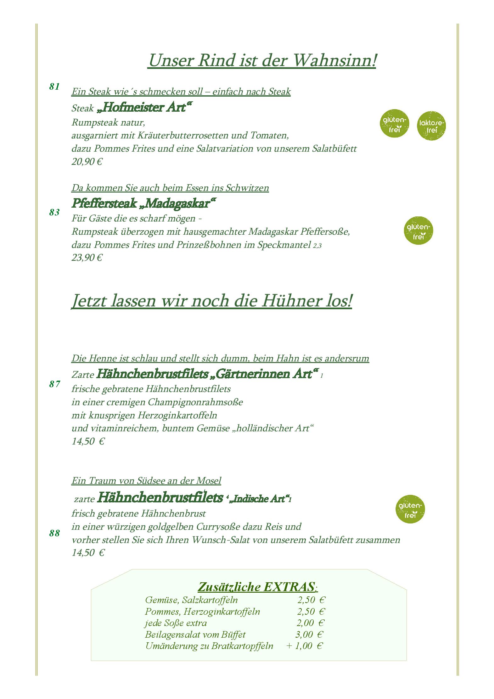 Speisekarte Weinhaus Berg in Bremm, Seite 8