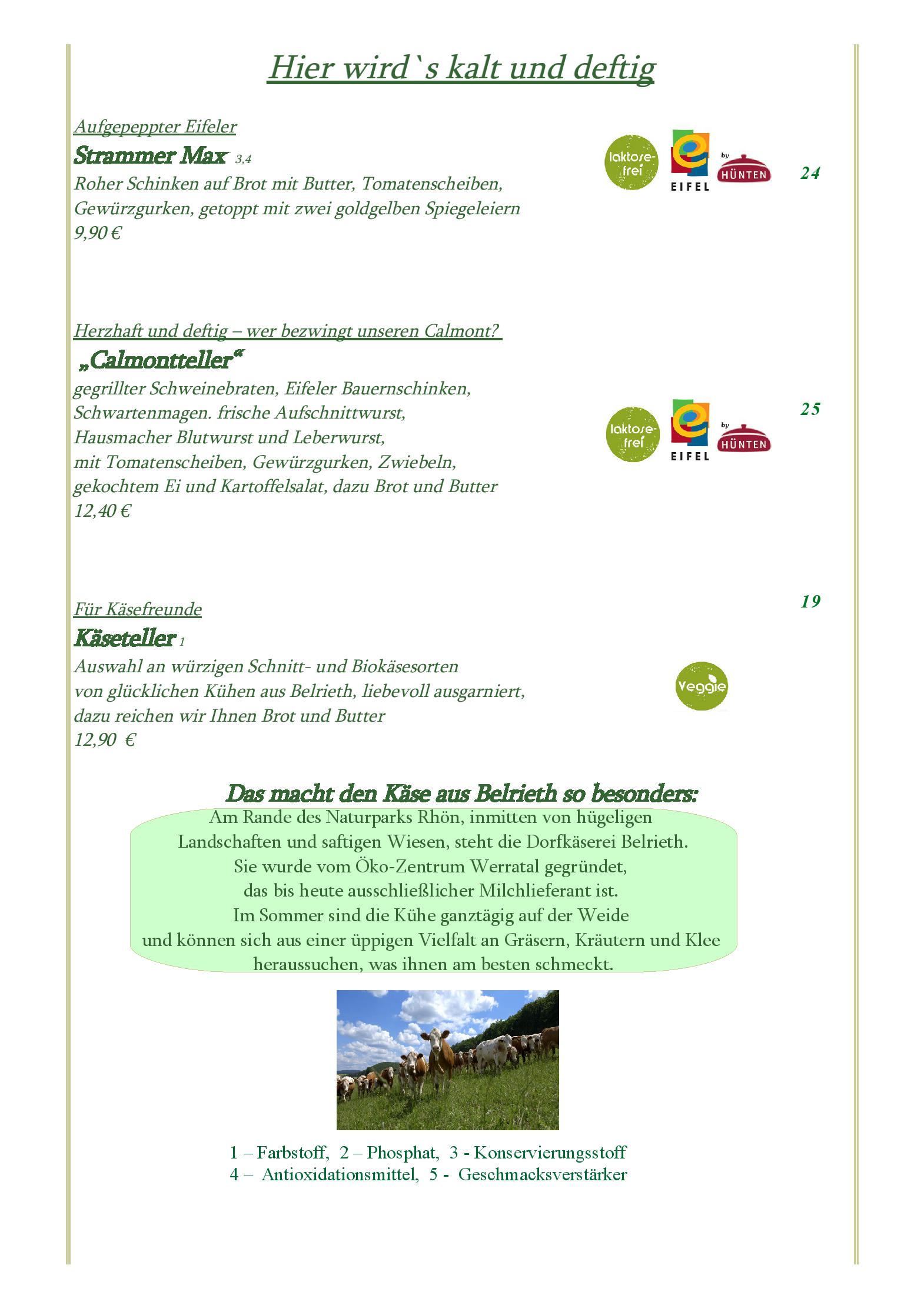 Speisekarte Weinhaus Berg in Bremm, Seite 9