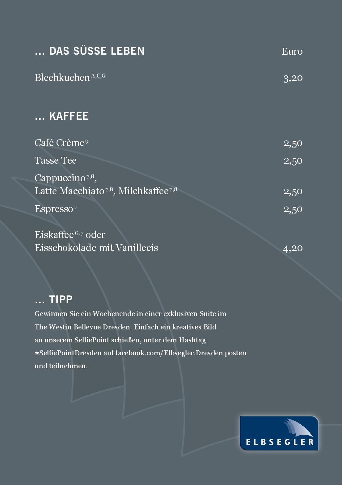 Speisekarte Biergarten Elbsegler in Dresden, Seite 4