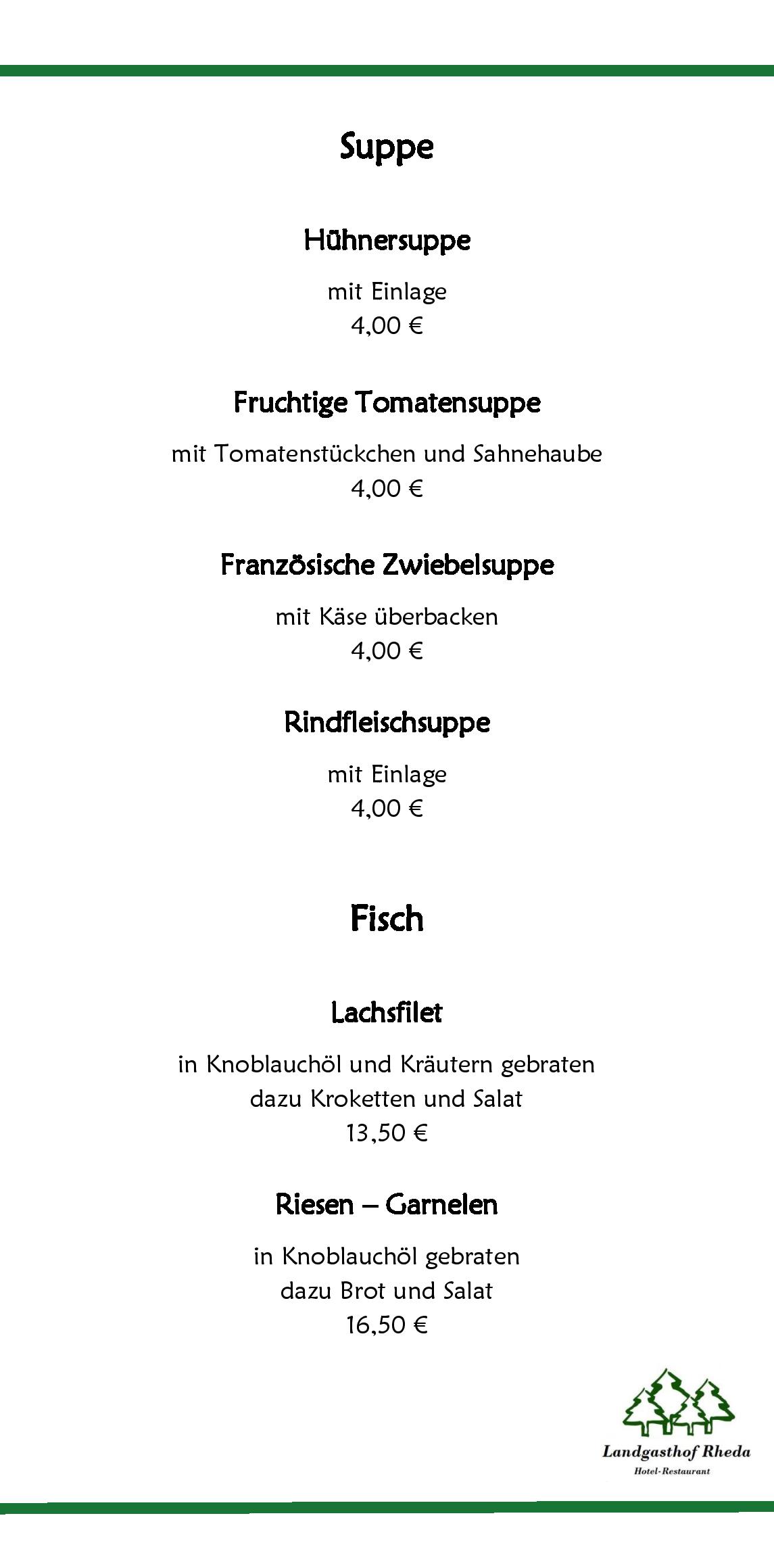 Speisekarte  Landgasthof Rheda in Rheda-Wiedenbrück, Seite 3