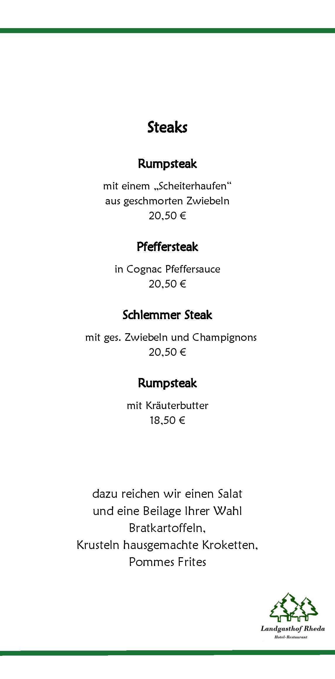 Speisekarte  Landgasthof Rheda in Rheda-Wiedenbrück, Seite 6