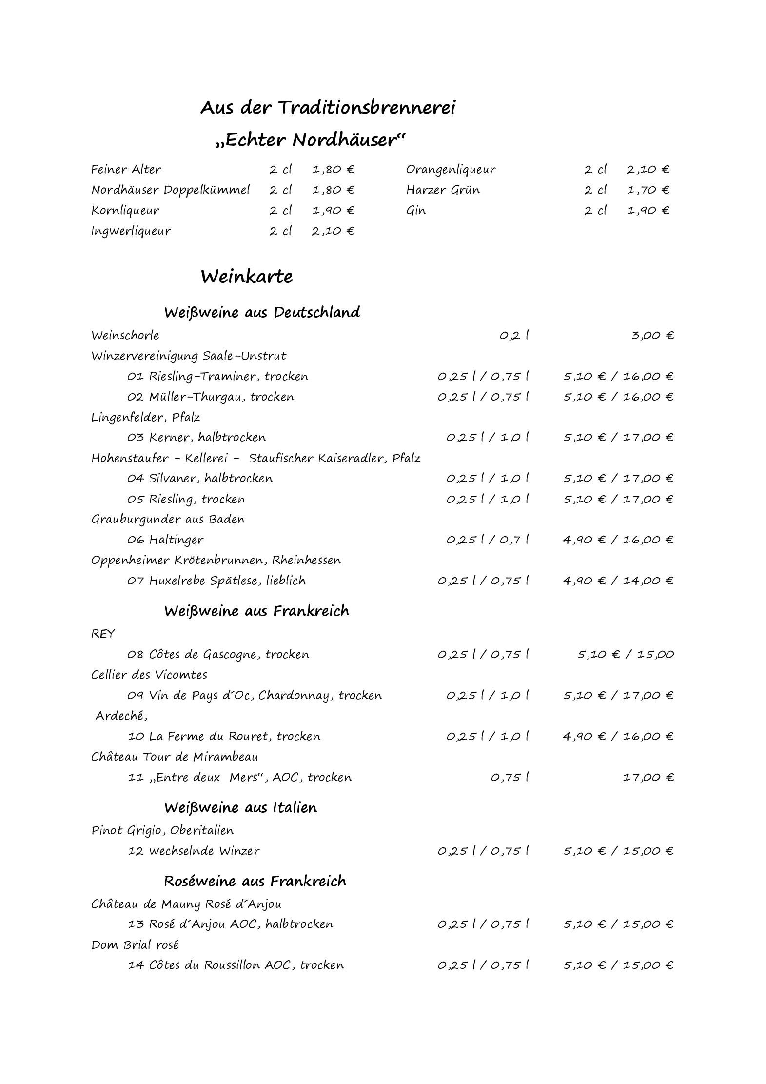 Speisekarte Ferienhotel Wolfsmühle  in Nordhausen, Seite 18