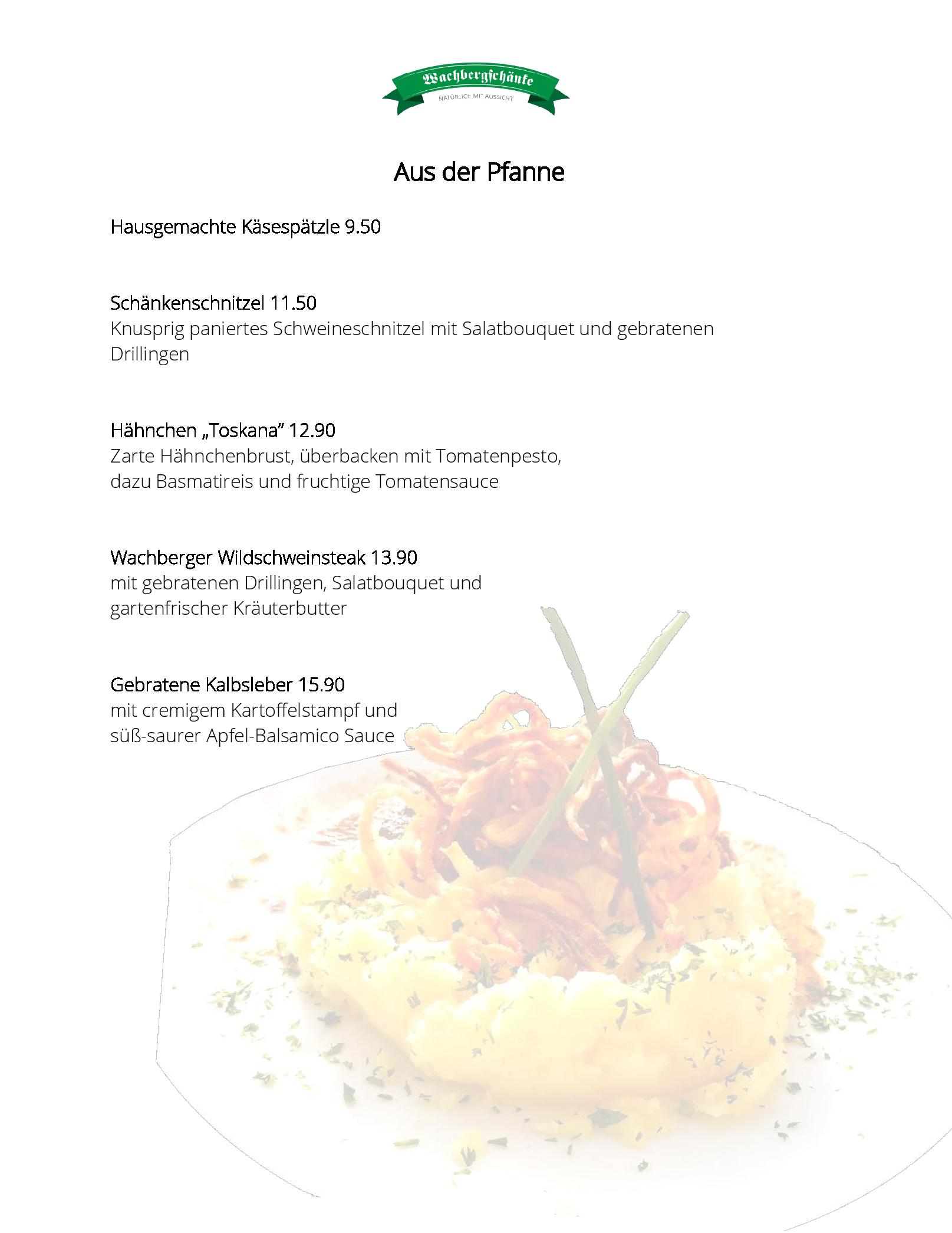 Speisekarte Wachbergschänke in Dresden, Seite 3