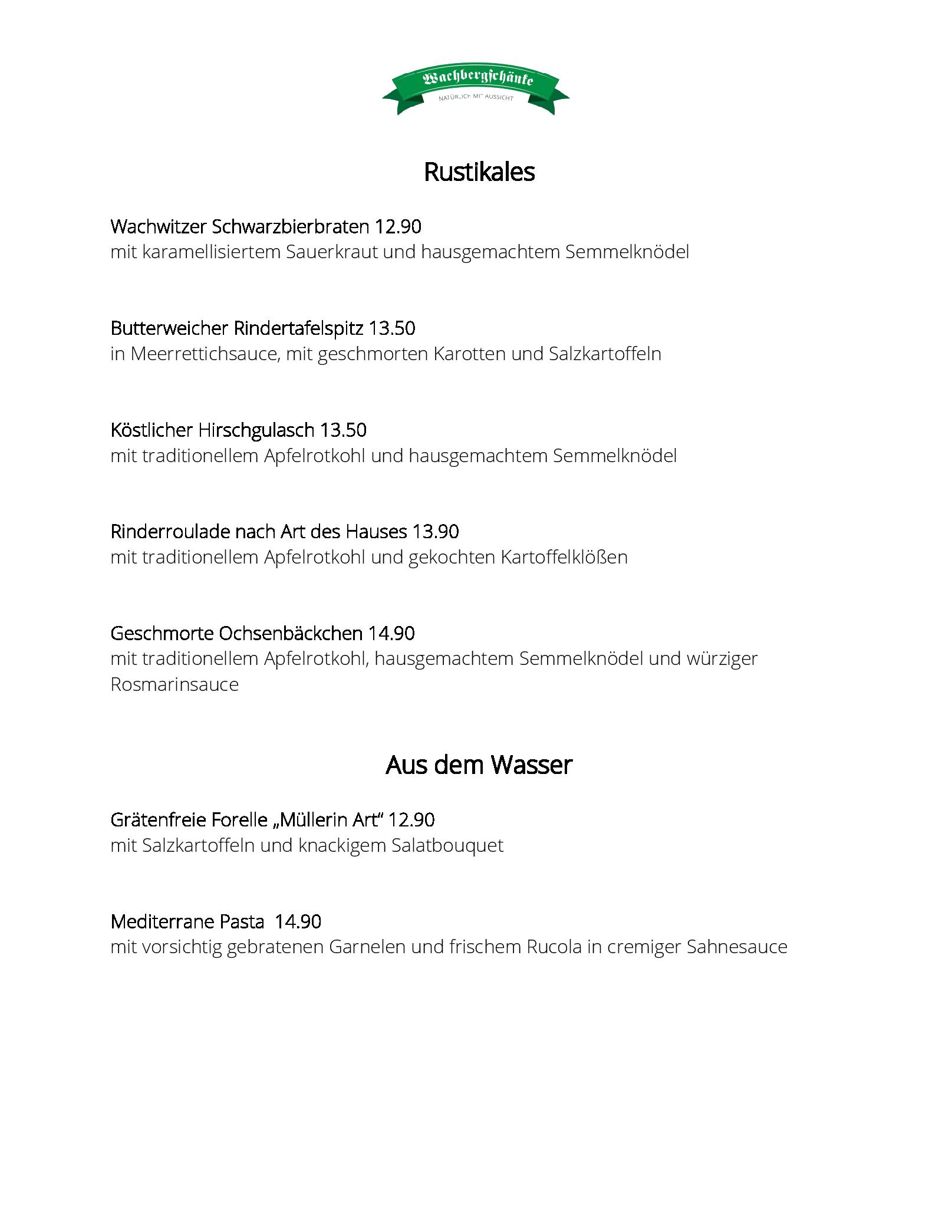 Speisekarte Wachbergschänke in Dresden, Seite 4