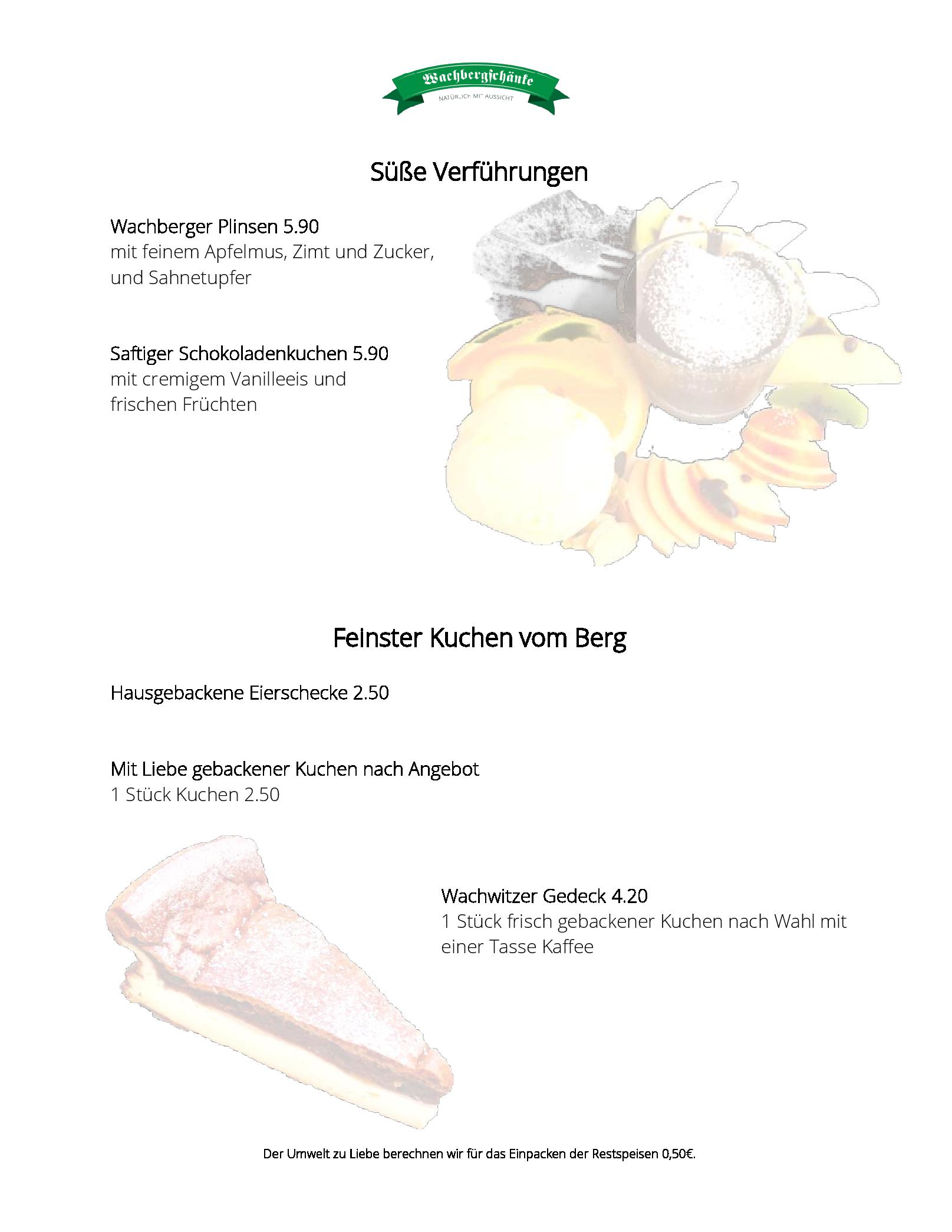 Speisekarte Wachbergschänke in Dresden, Seite 5