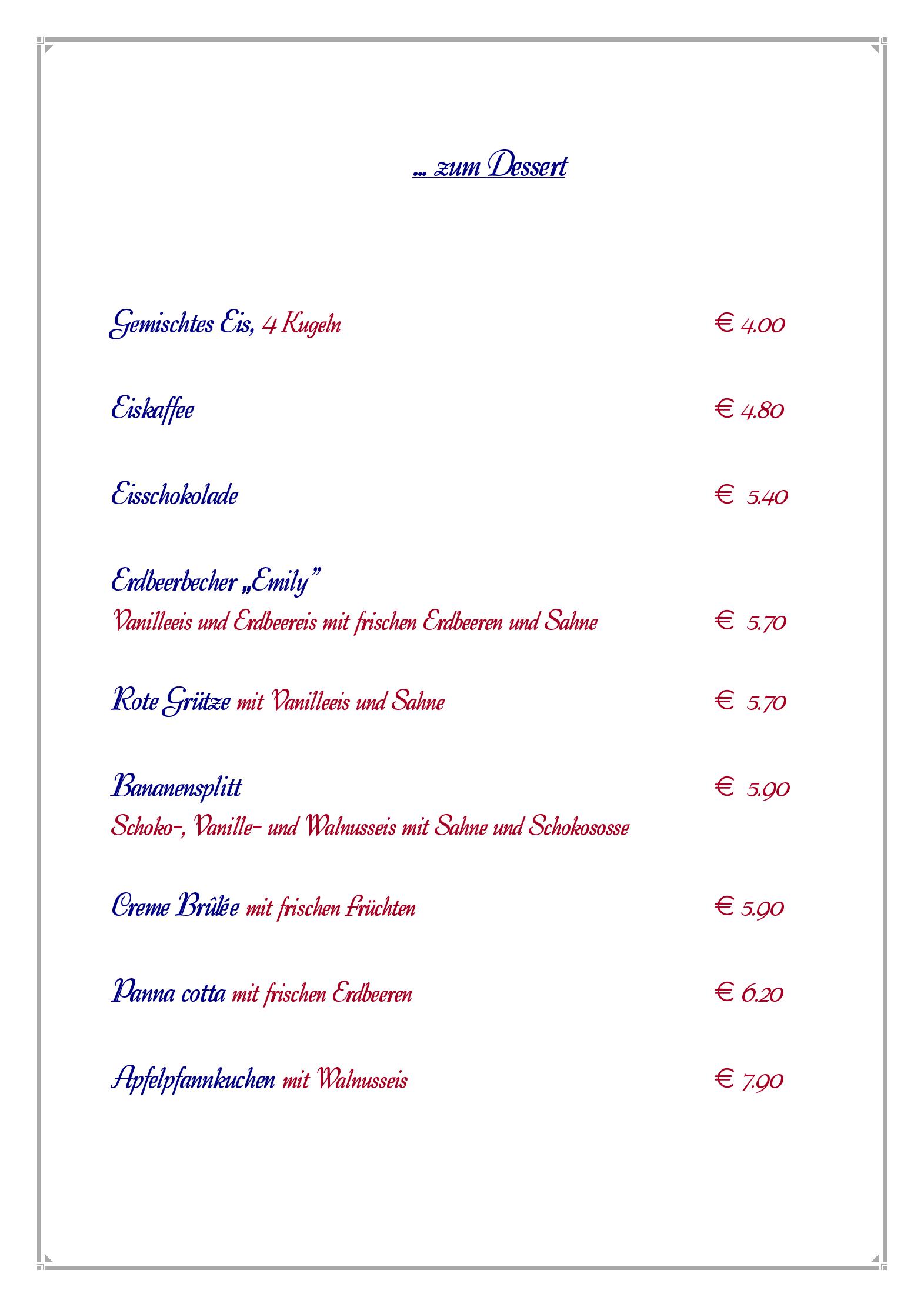 Speisekarte Hotel Walserhof in Wasserburg (Bodensee), Seite 9