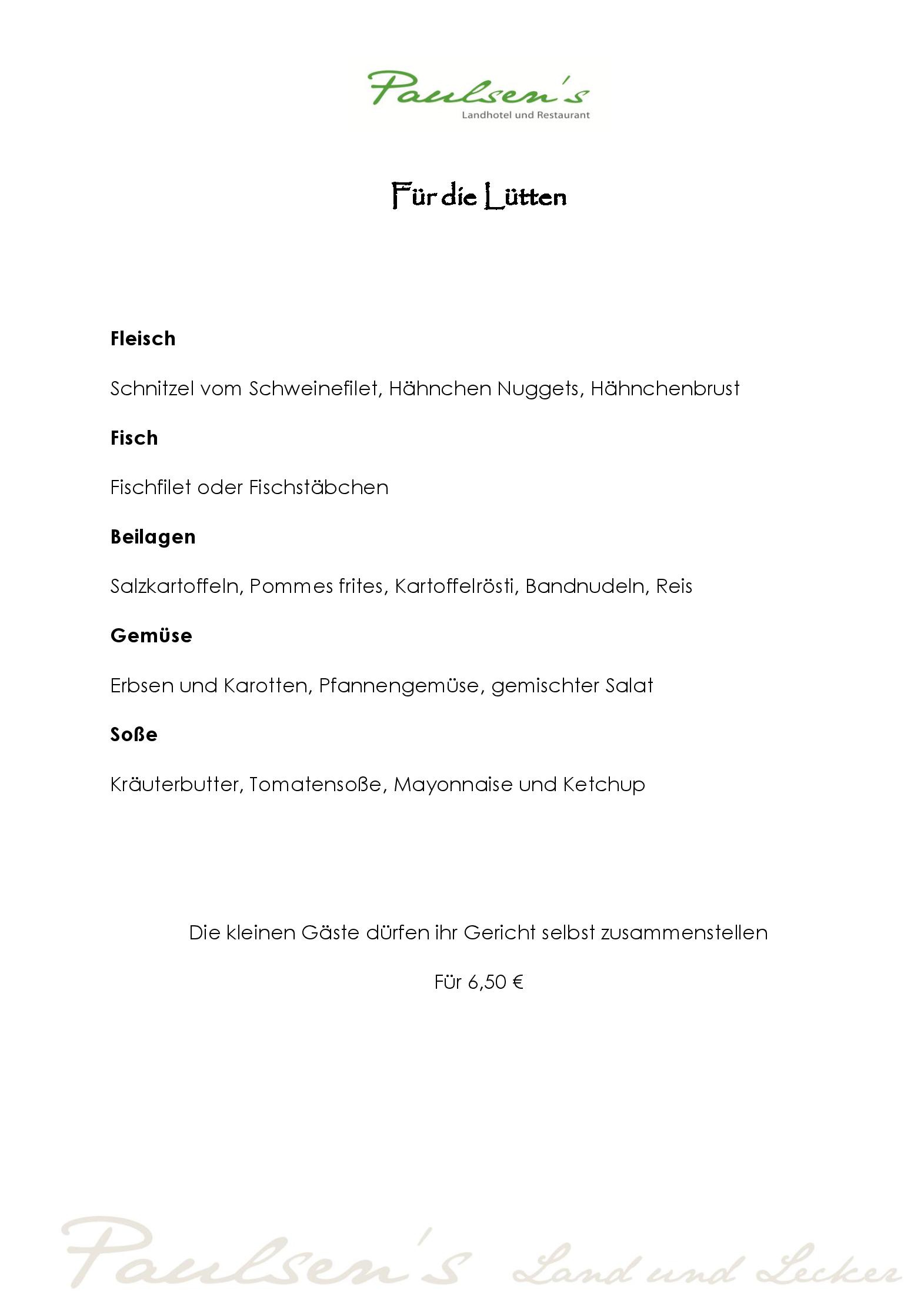 Speisekarte Paulsen´s Landhotel und Restaurant in Bohmstedt , Seite 6