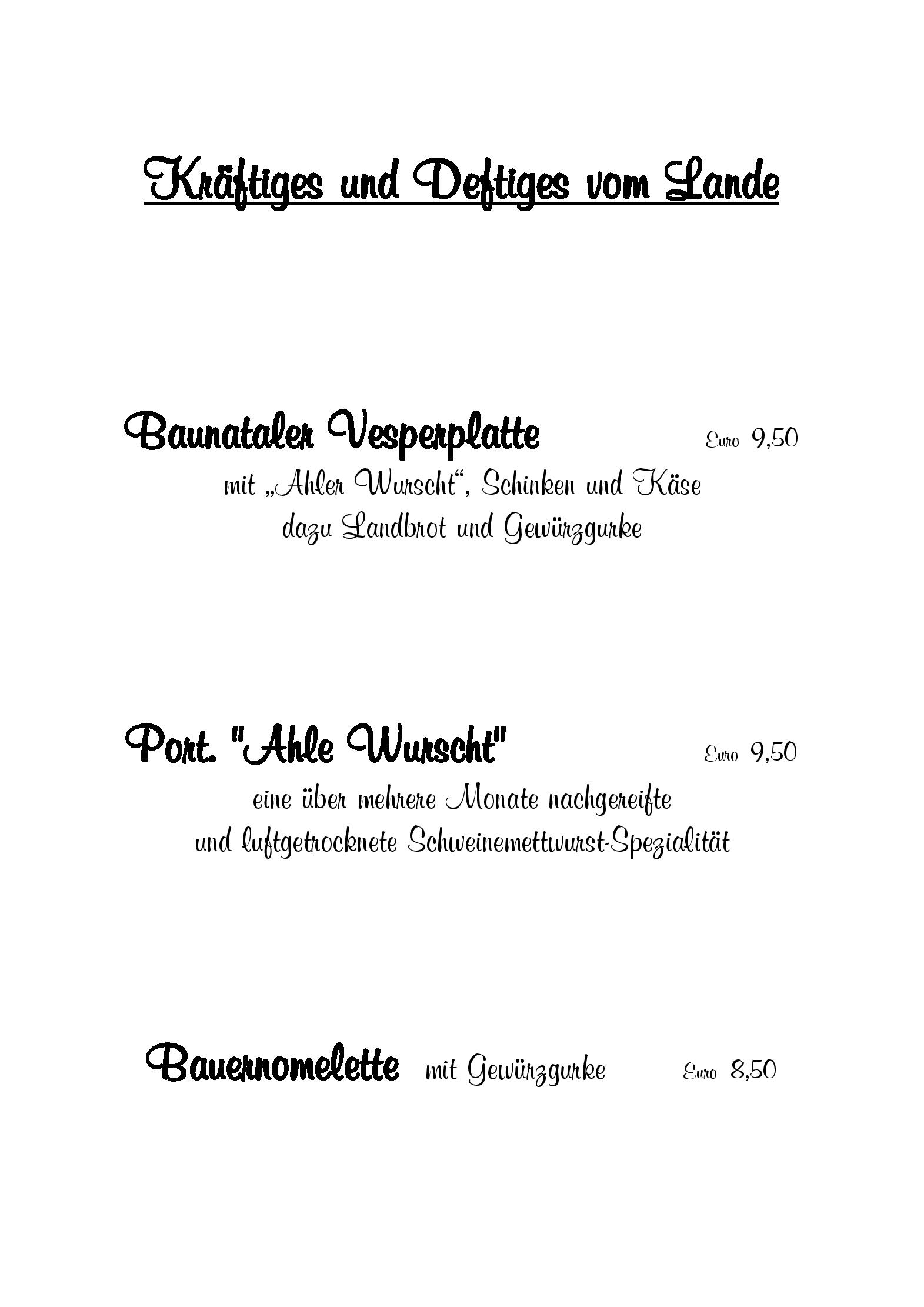 Speisekarte Landgasthaus Hotel Bonn *** Superior in Baunatal, Seite 10