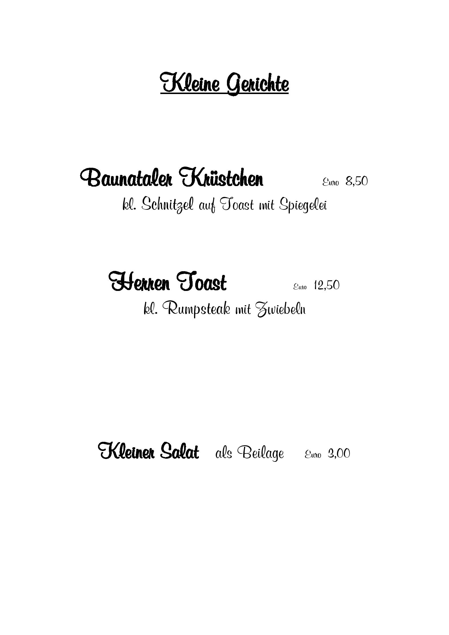 Speisekarte Landgasthaus Hotel Bonn *** Superior in Baunatal, Seite 2