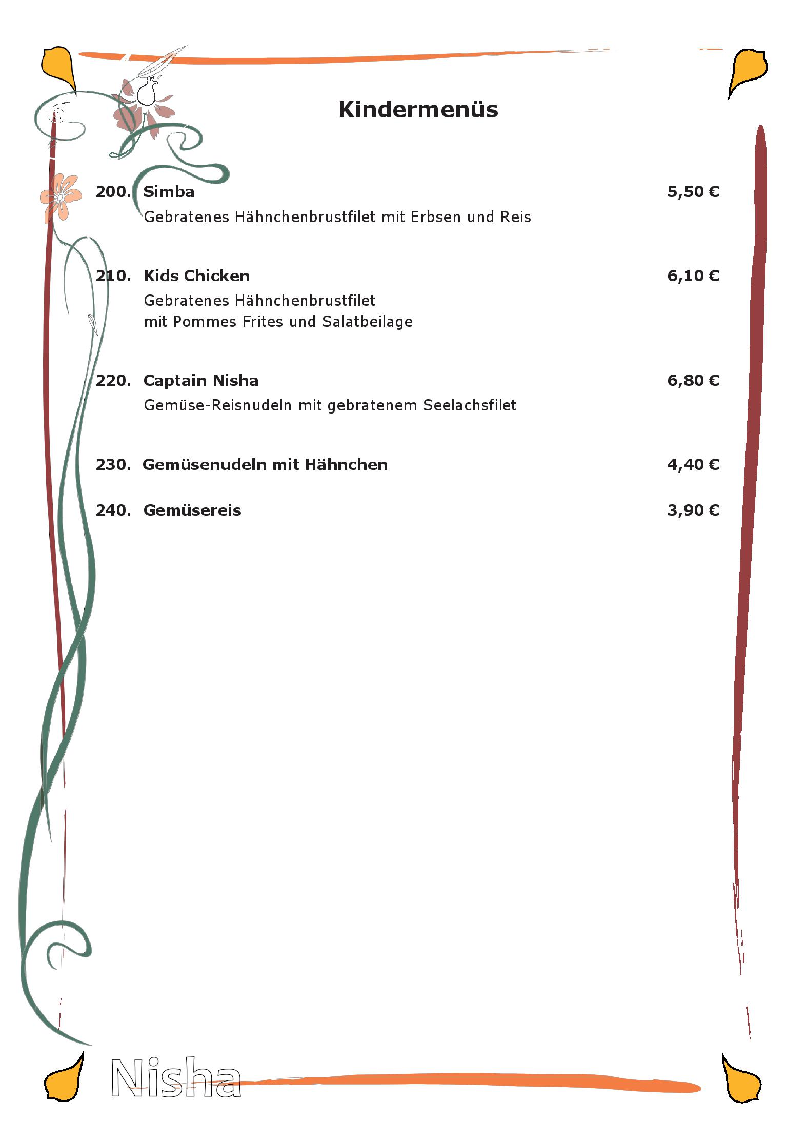 Speisekarte Nisha Restaurant in Bonn, Seite 10