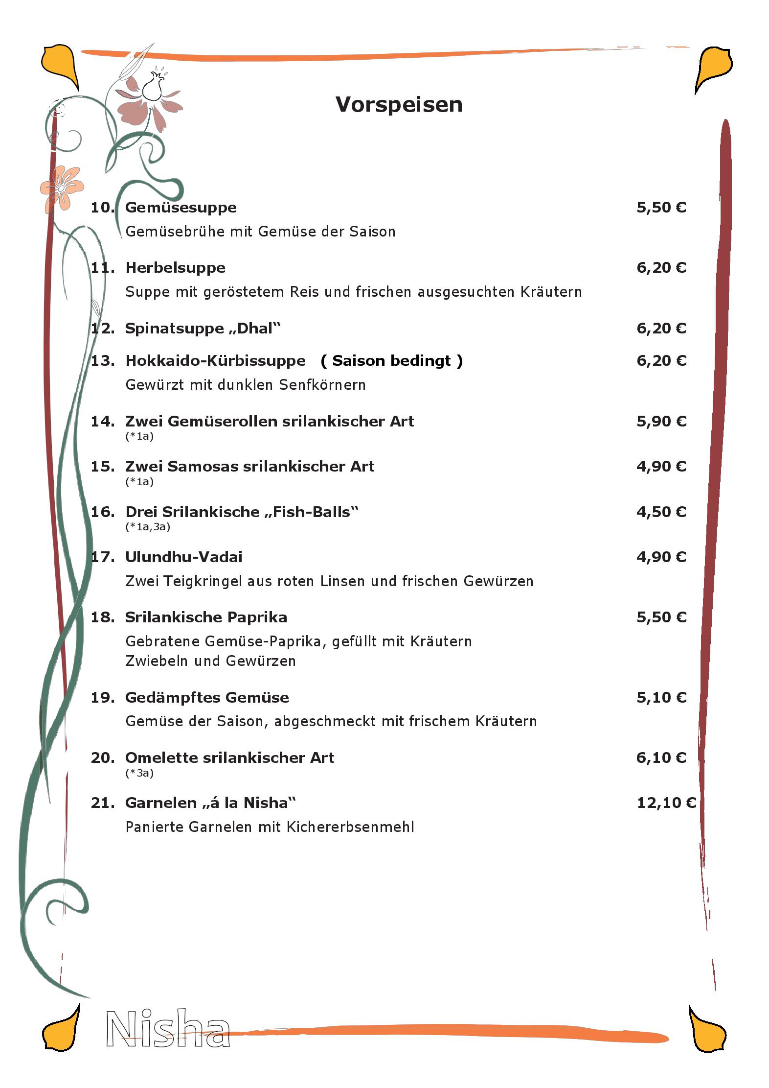 Speisekarte Nisha Restaurant in Bonn, Seite 3