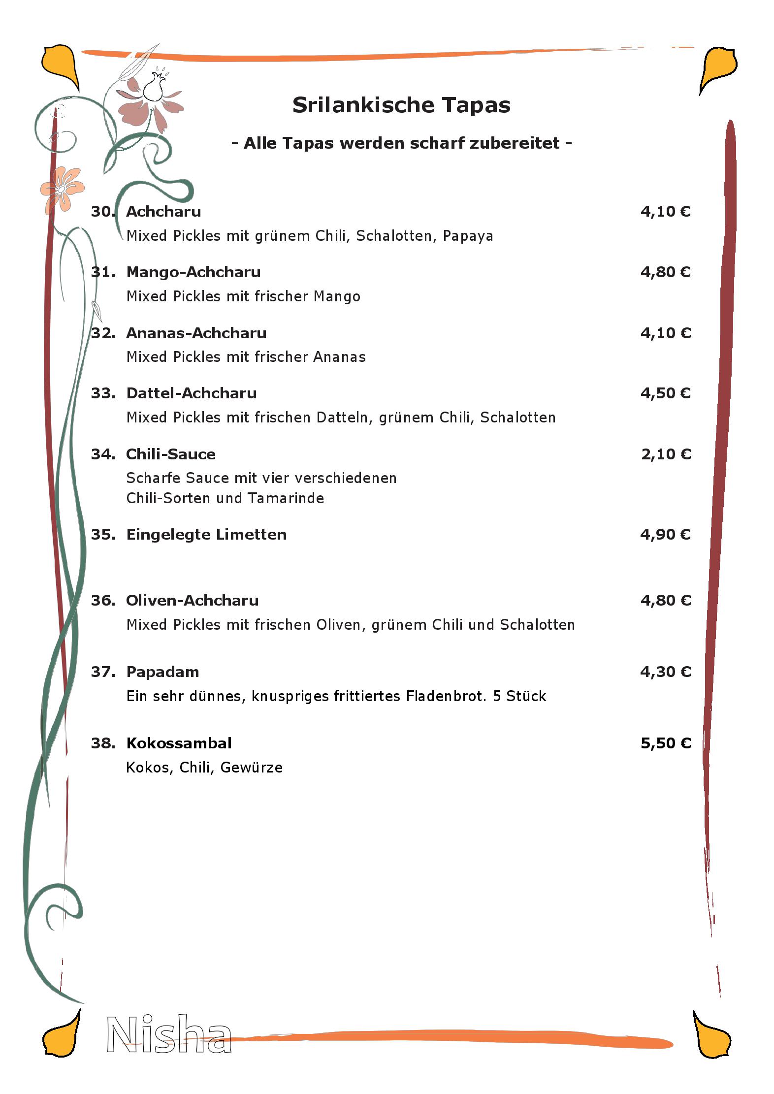 Speisekarte Nisha Restaurant in Bonn, Seite 4