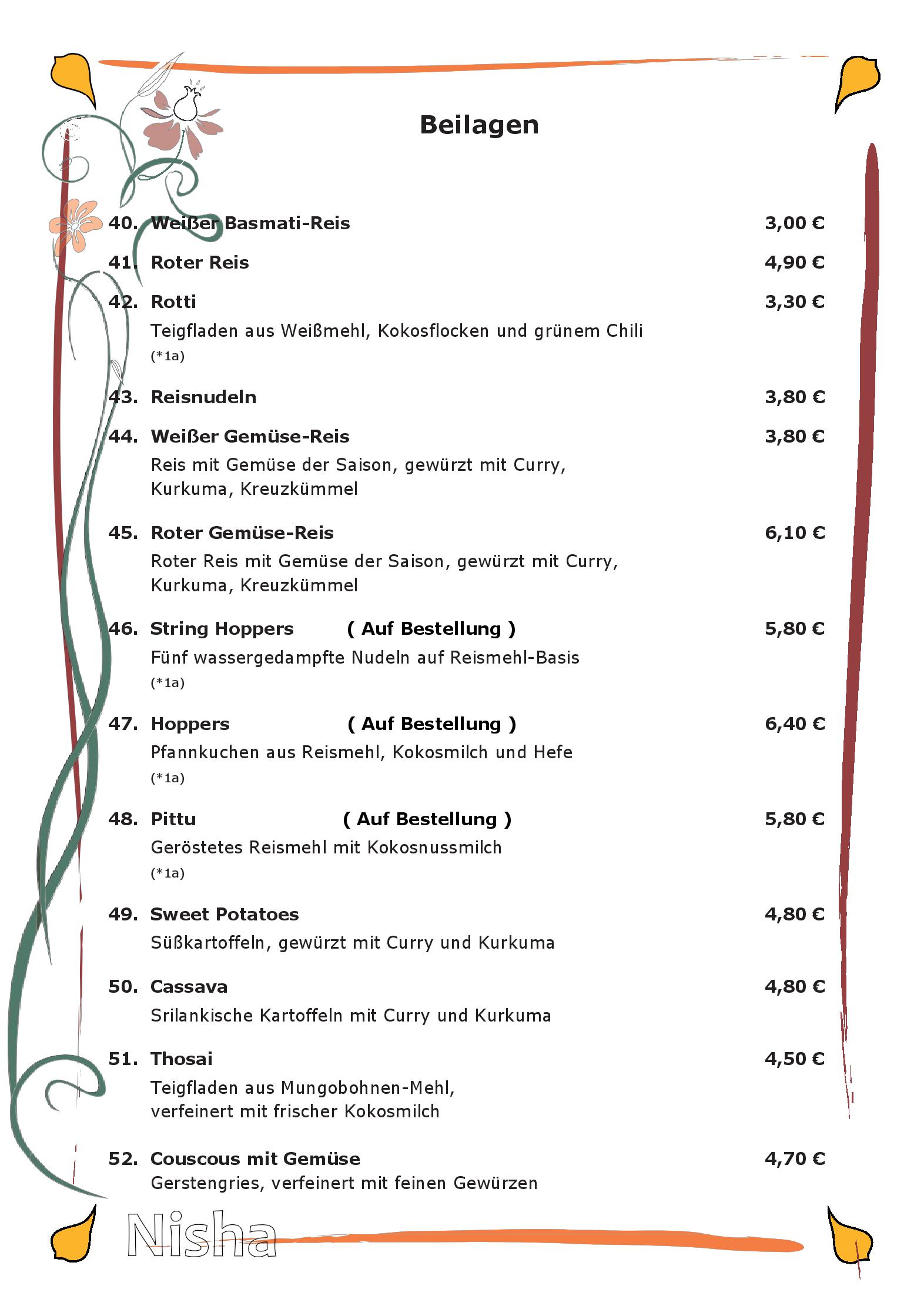 Speisekarte Nisha Restaurant in Bonn, Seite 5