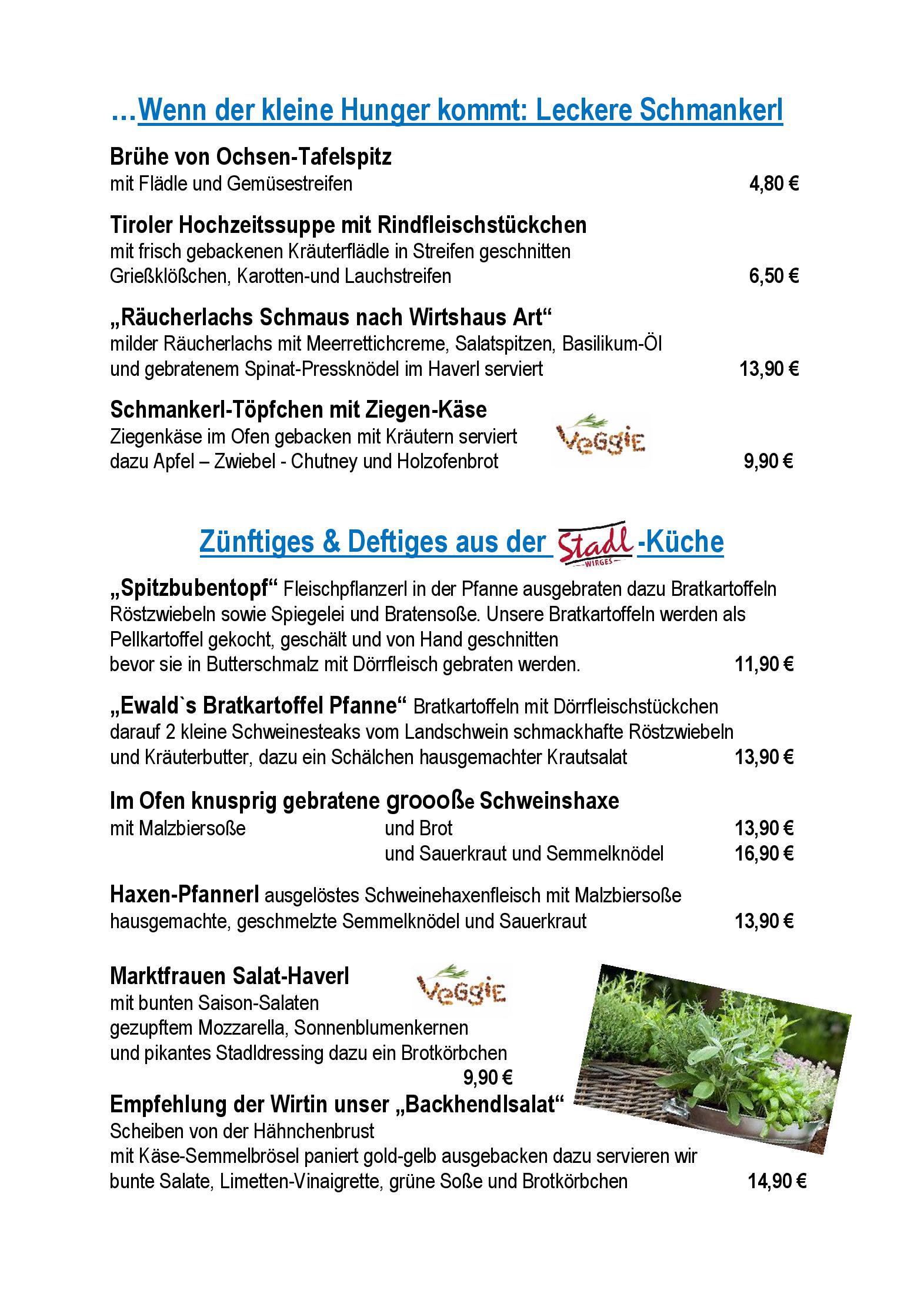 Speisekarte Stadl Wirges in Wirges, Seite 7