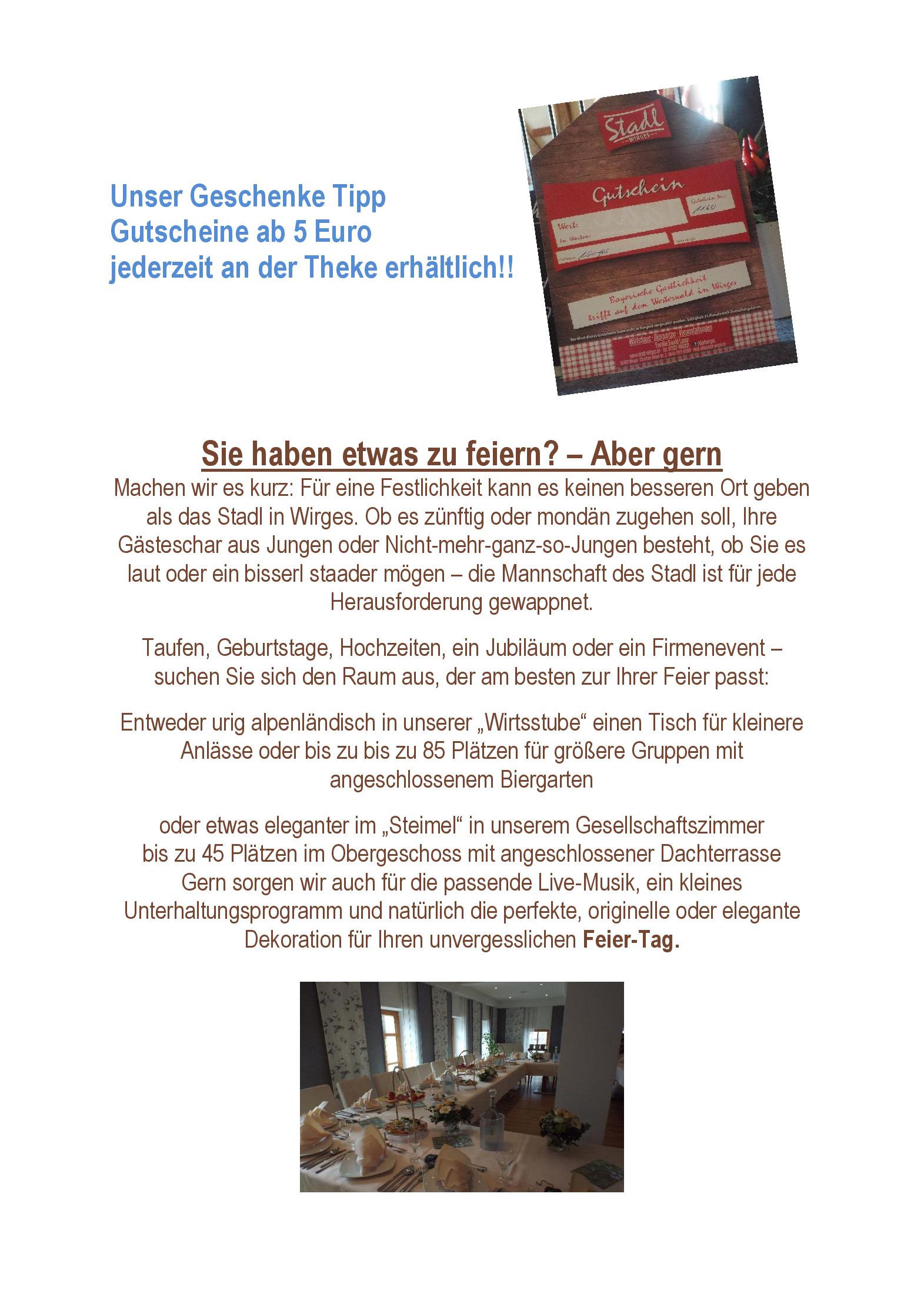 Speisekarte Stadl Wirges in Wirges, Seite 10