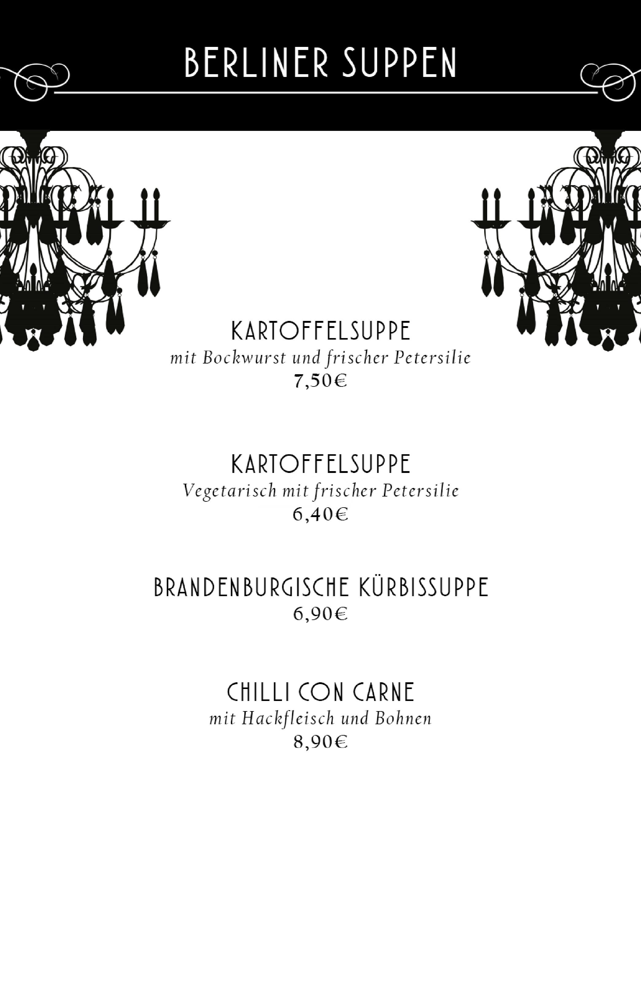Speisekarte Knutschfleck in Berlin, Seite 1