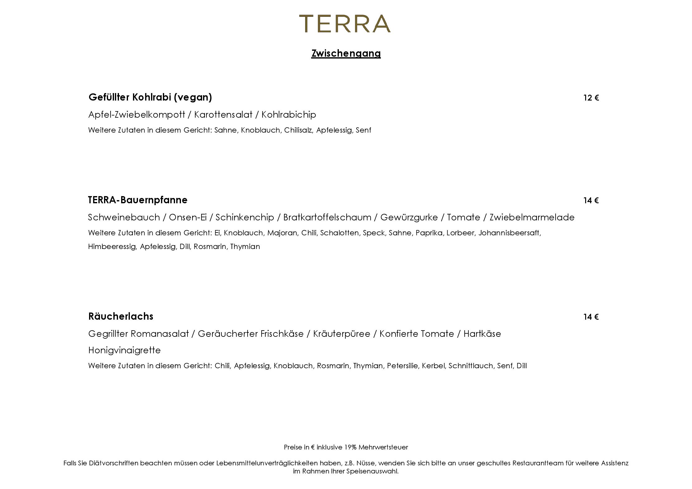 Speisekarte TERRA - The Ritz-Carlton, Wolfsburg in Wolfsburg, Seite 13