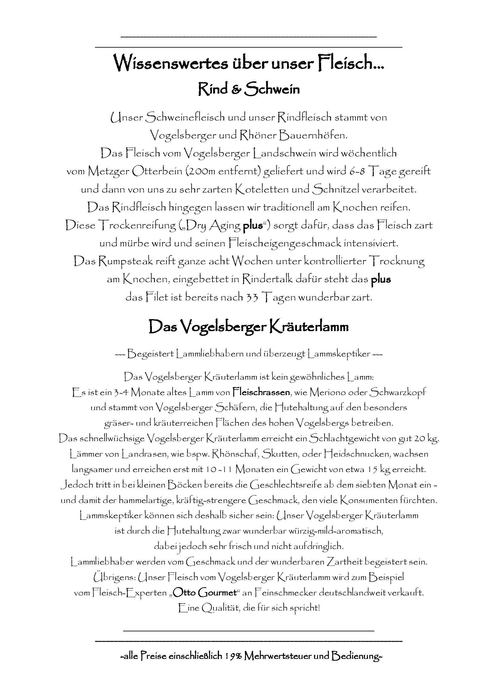 Speisekarte Landgasthaus Hotel Jägerhof in Lauterbach, Seite 8