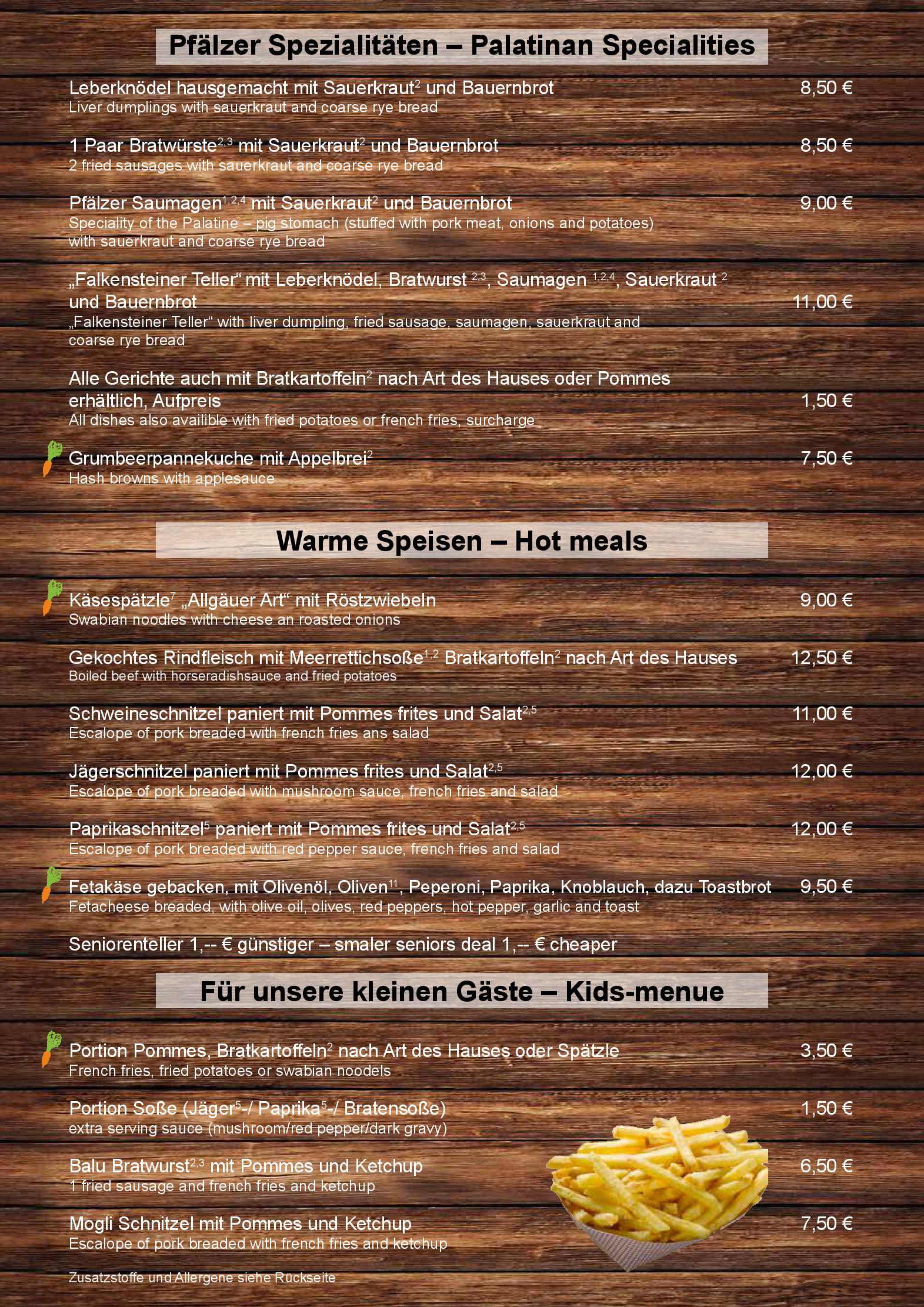 Speisekarte Falkensteiner Hof in Falkenstein, Seite 8