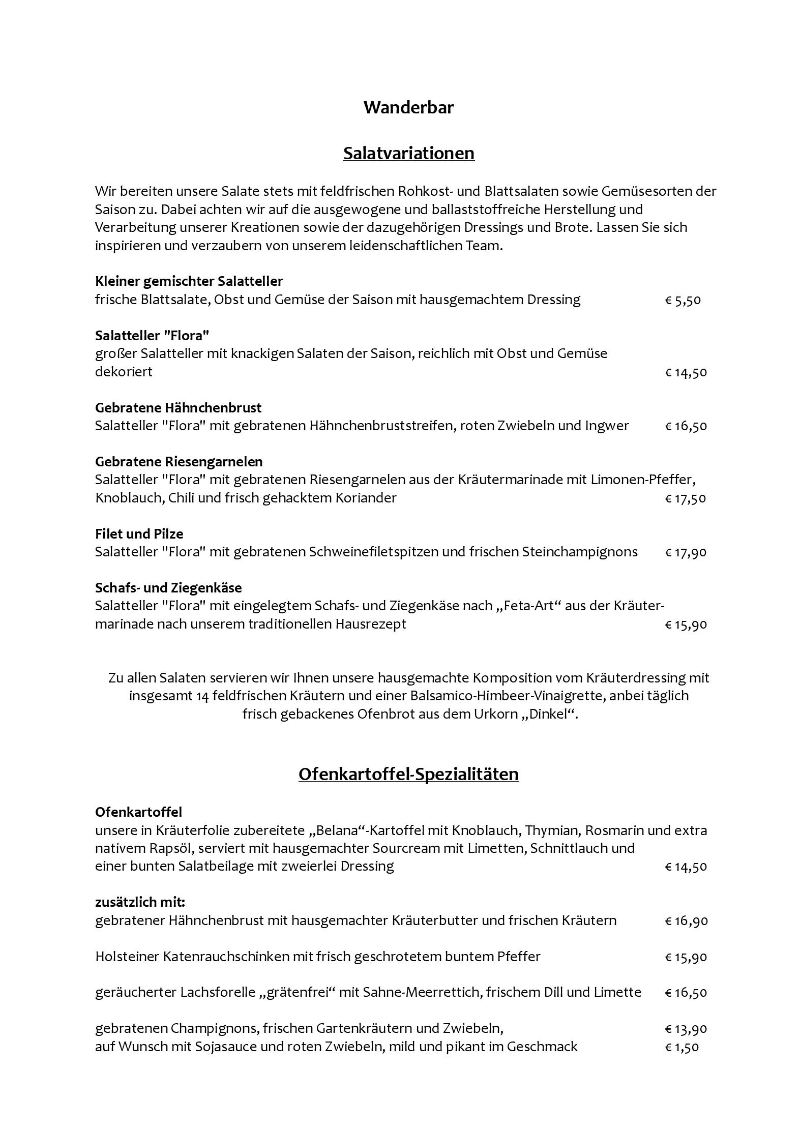 Speisekarte Restaurant Flora  in Breiholz, Seite 2