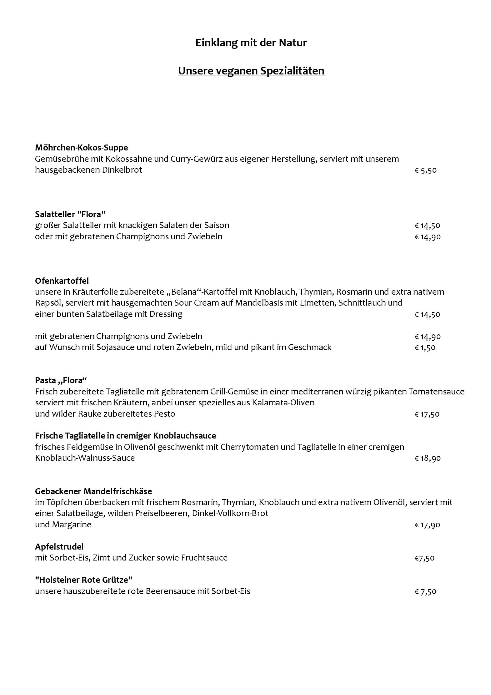 Speisekarte Restaurant Flora  in Breiholz, Seite 7