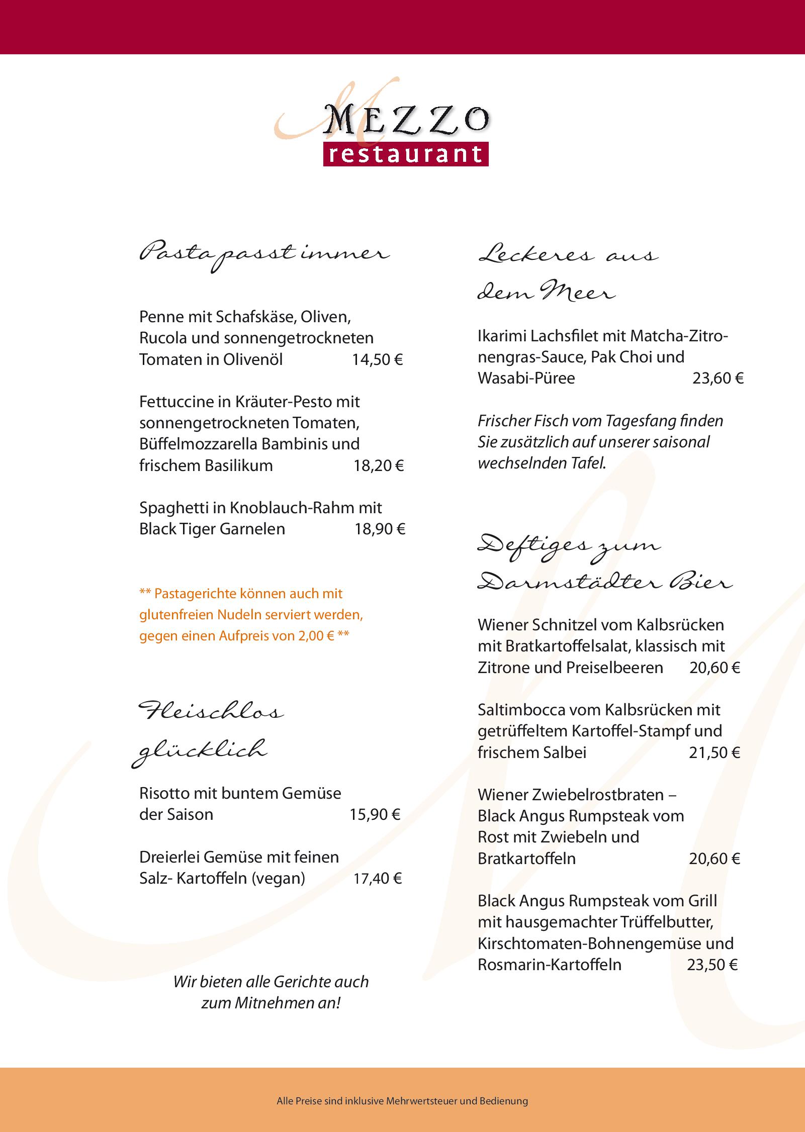 Speisekarte Mezzo Restaurant in Darmstadt, Seite 2