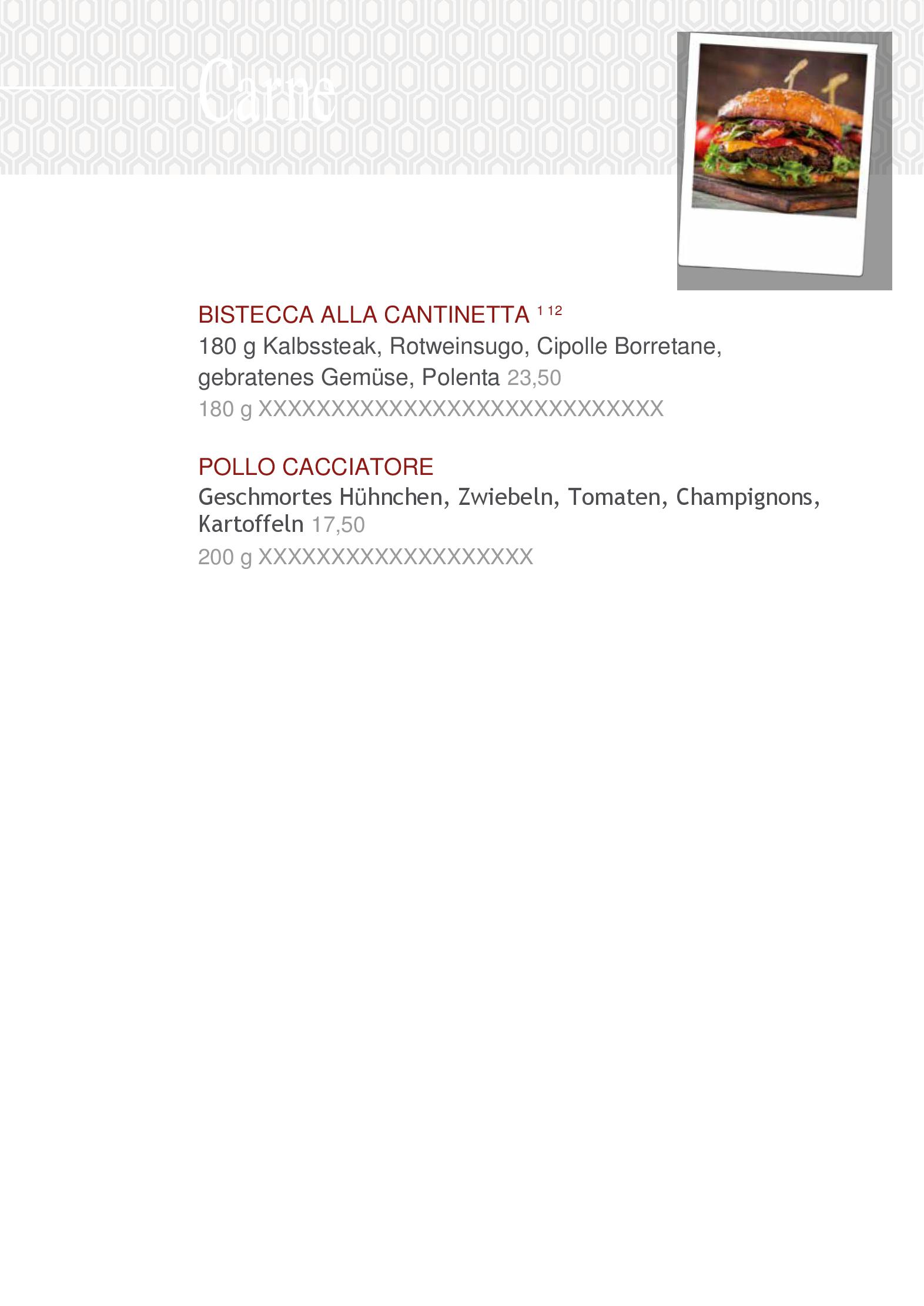 Speisekarte cantinetta trattoria & bar in Köln, Seite 10