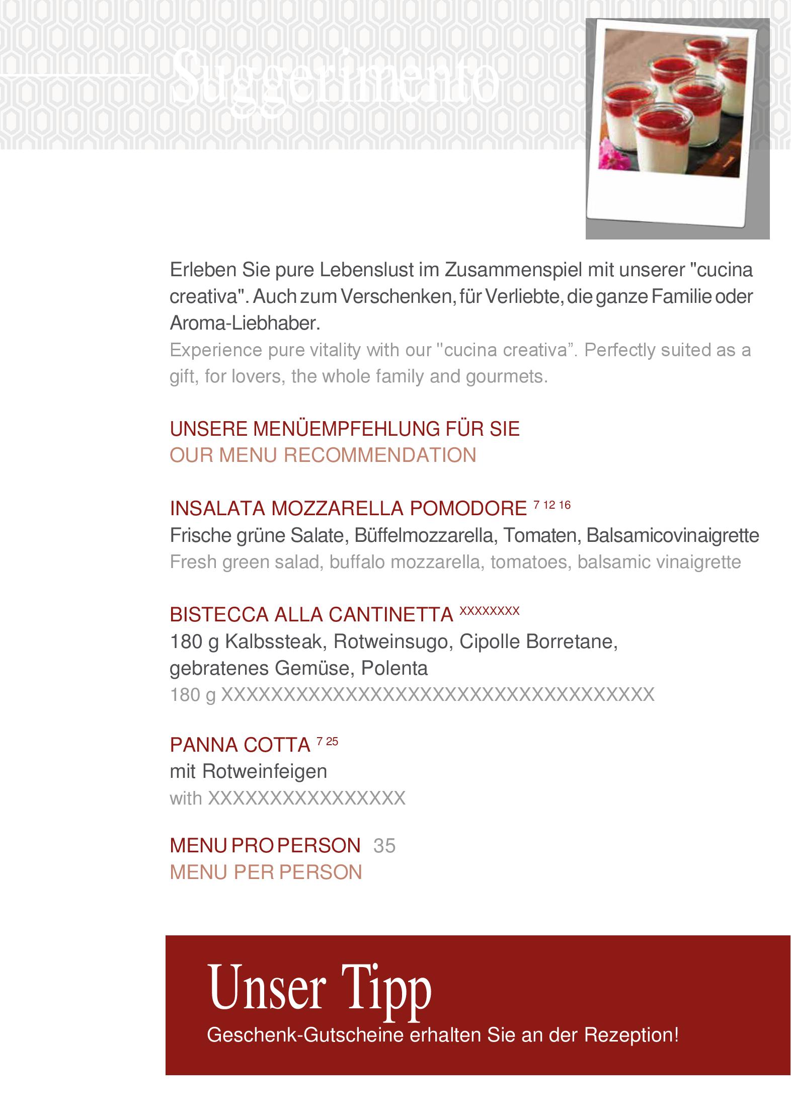 Speisekarte cantinetta trattoria & bar in Köln, Seite 3