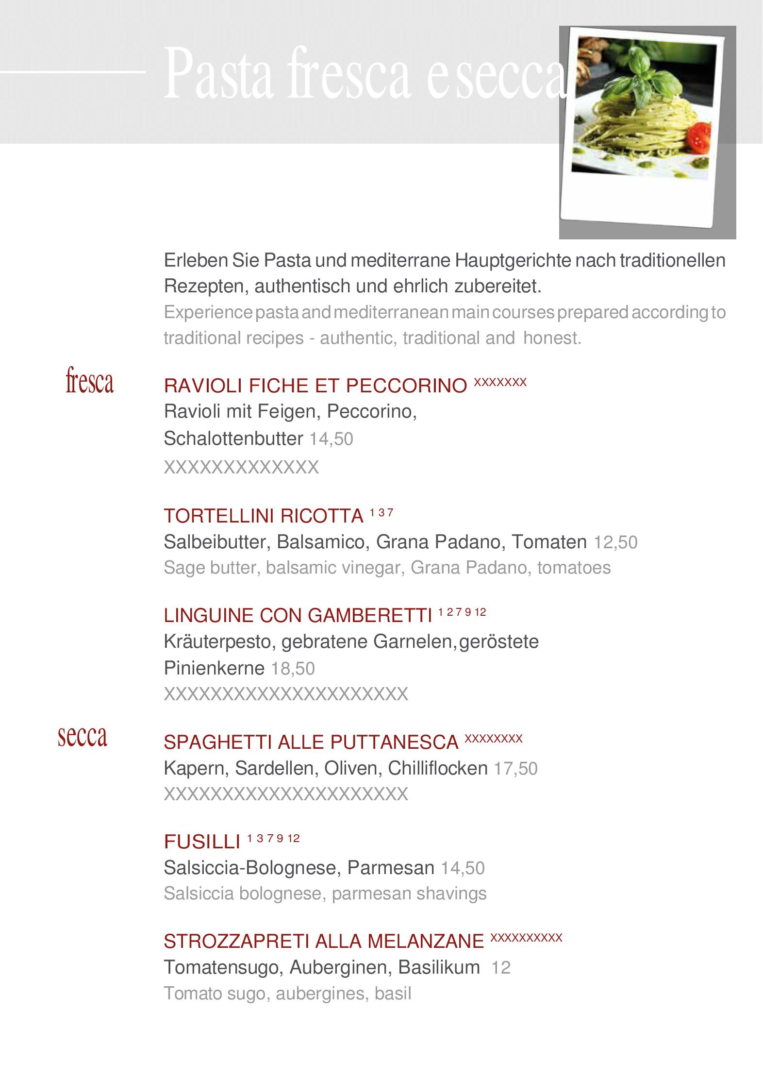Speisekarte cantinetta trattoria & bar in Köln, Seite 7