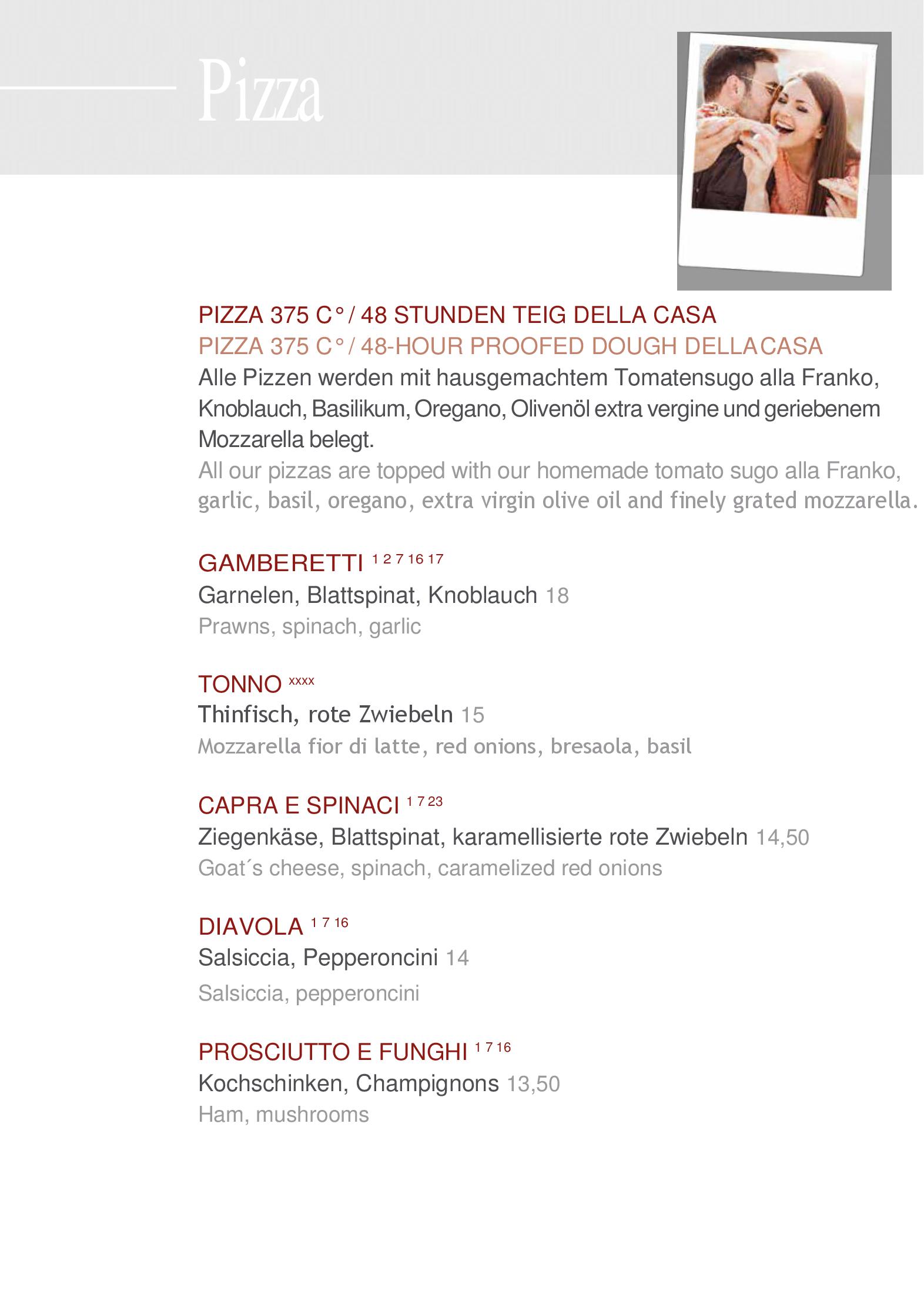 Speisekarte cantinetta trattoria & bar in Köln, Seite 8