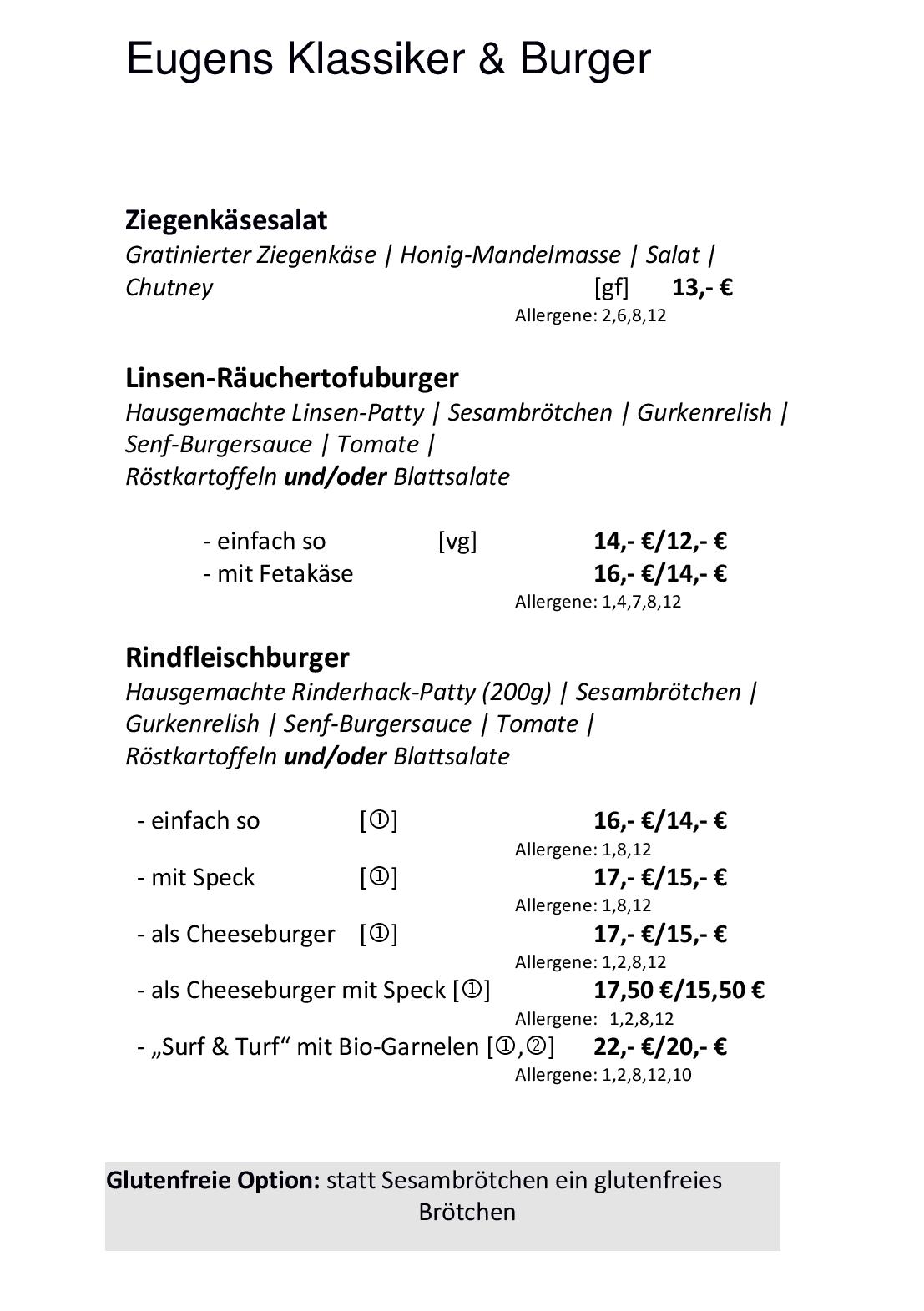 Speisekarte Eugens Bio Restaurant und Catering in Konstanz, Seite 13