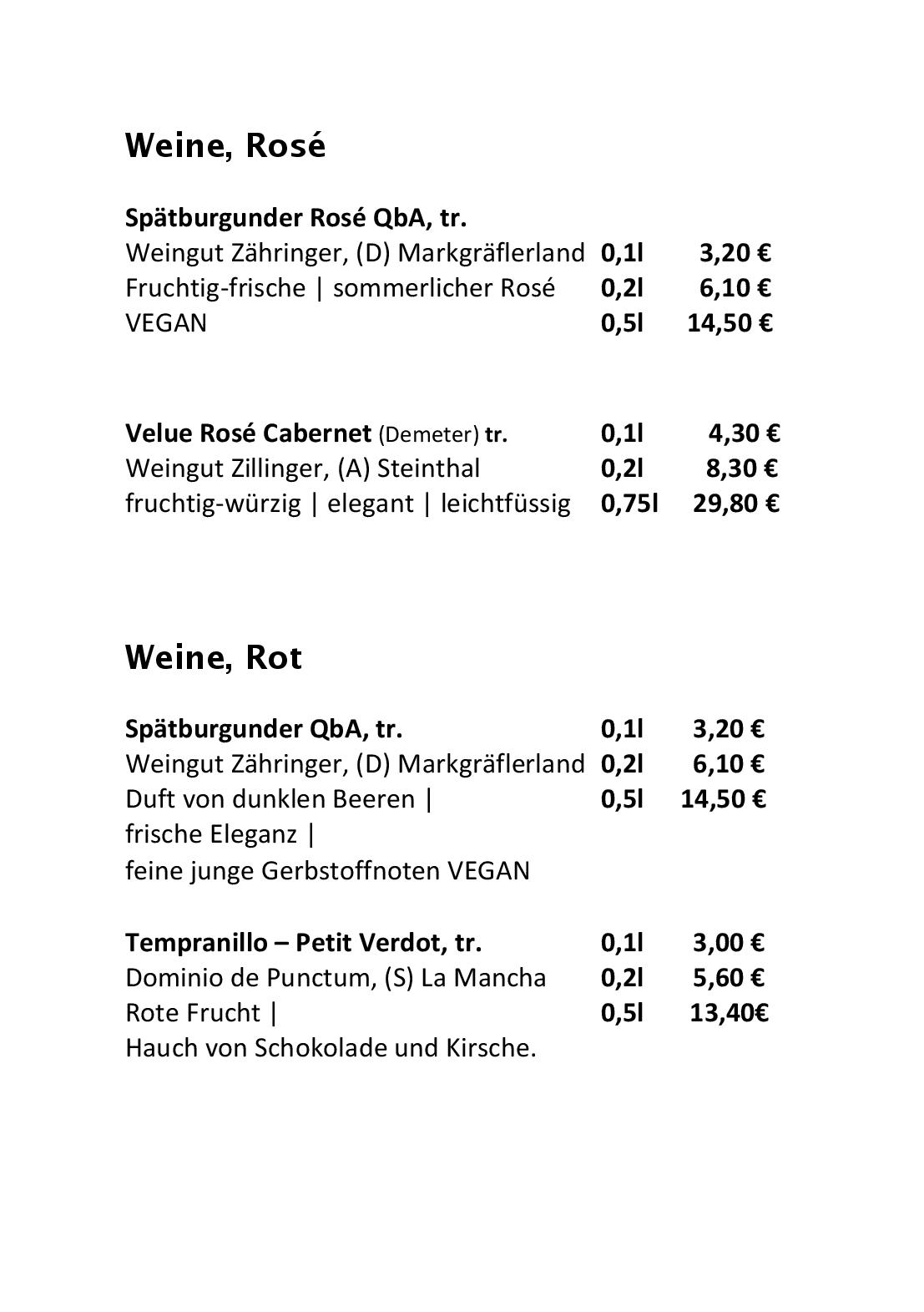 Speisekarte Eugens Bio Restaurant und Catering in Konstanz, Seite 23
