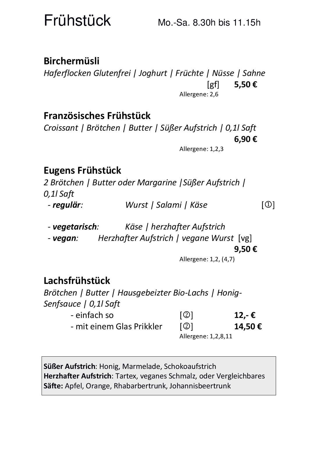 Speisekarte Eugens Bio Restaurant und Catering in Konstanz, Seite 6
