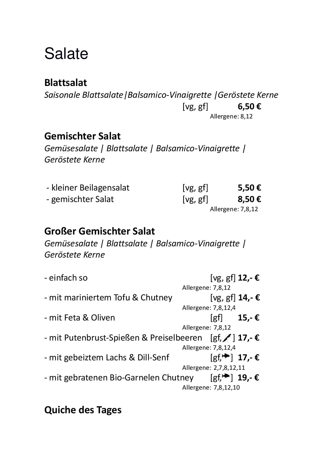 Speisekarte Eugens Bio Restaurant und Catering in Konstanz, Seite 8