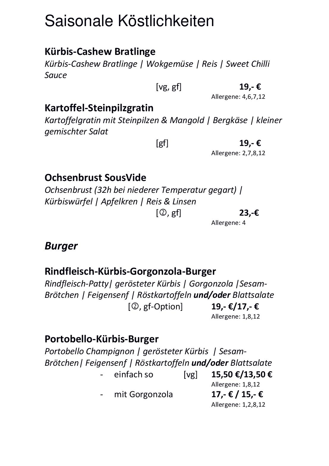 Speisekarte Eugens Bio Restaurant und Catering in Konstanz, Seite 10