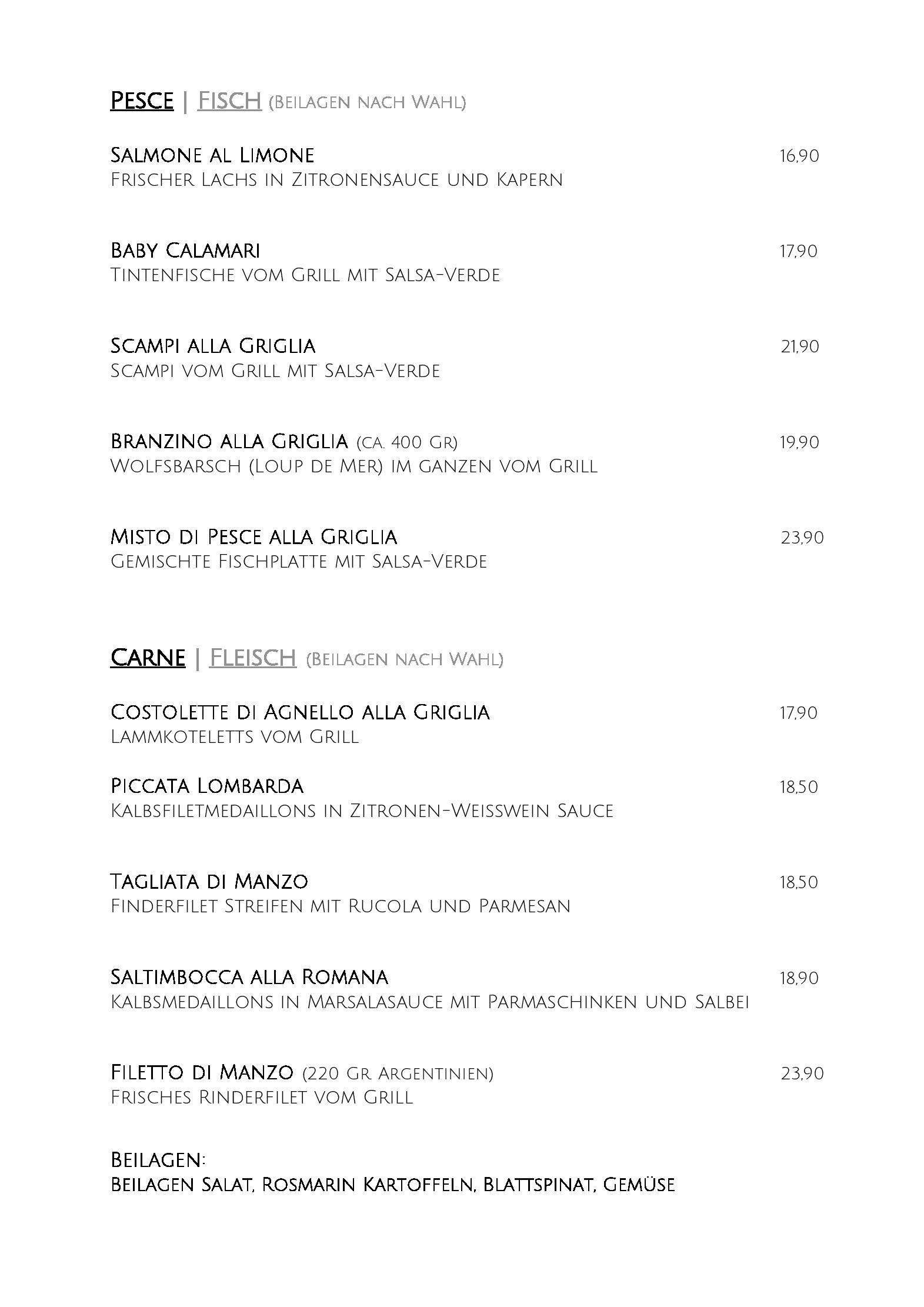 Speisekarte Salo Restaurant und Pizziera in München, Seite 4