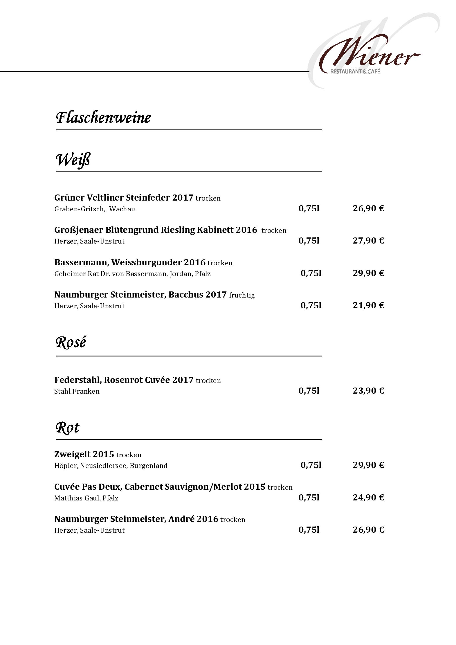Speisekarte Wiener Restaurant & Café in Potsdam, Seite 16
