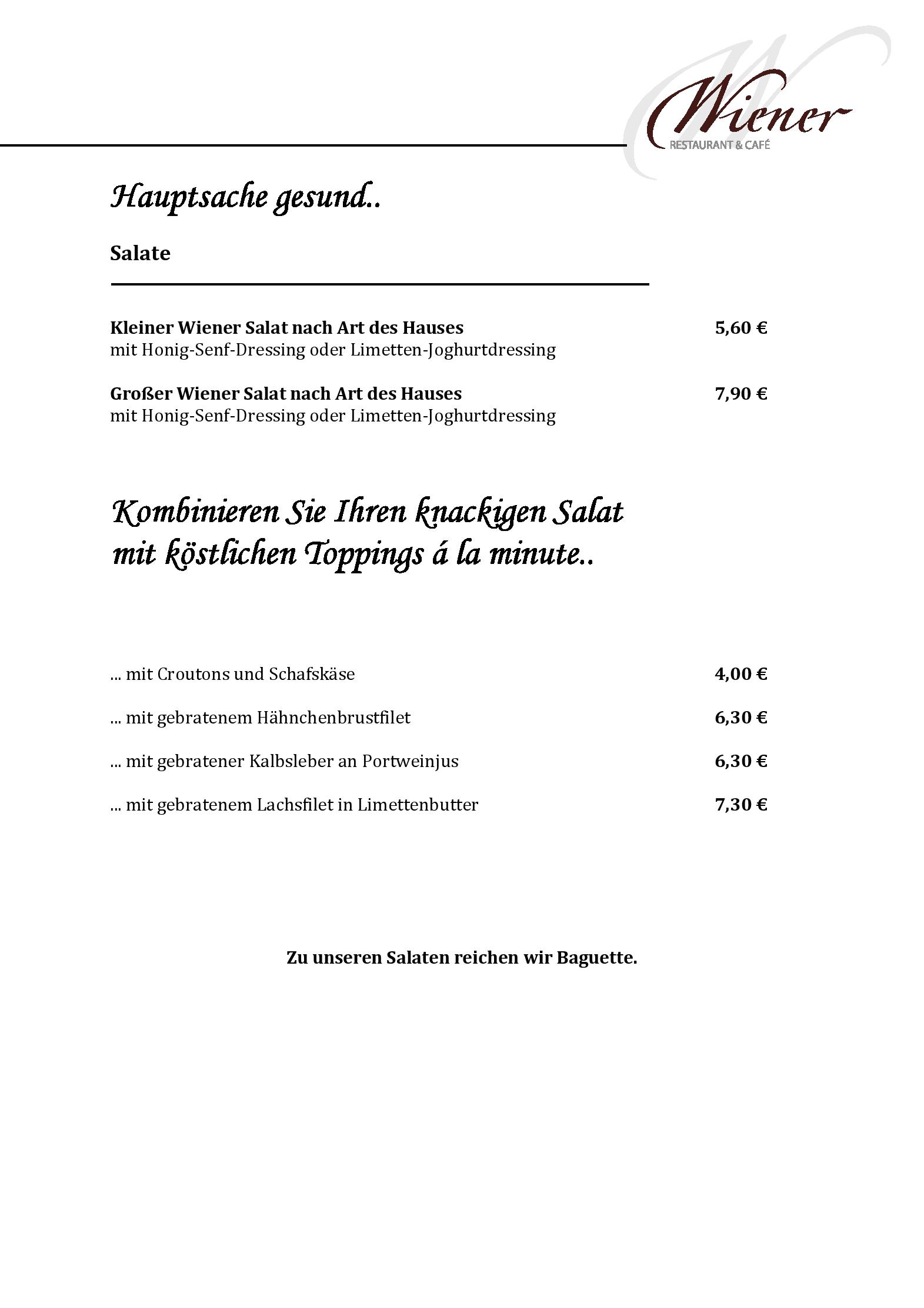 Speisekarte Wiener Restaurant & Café in Potsdam, Seite 6