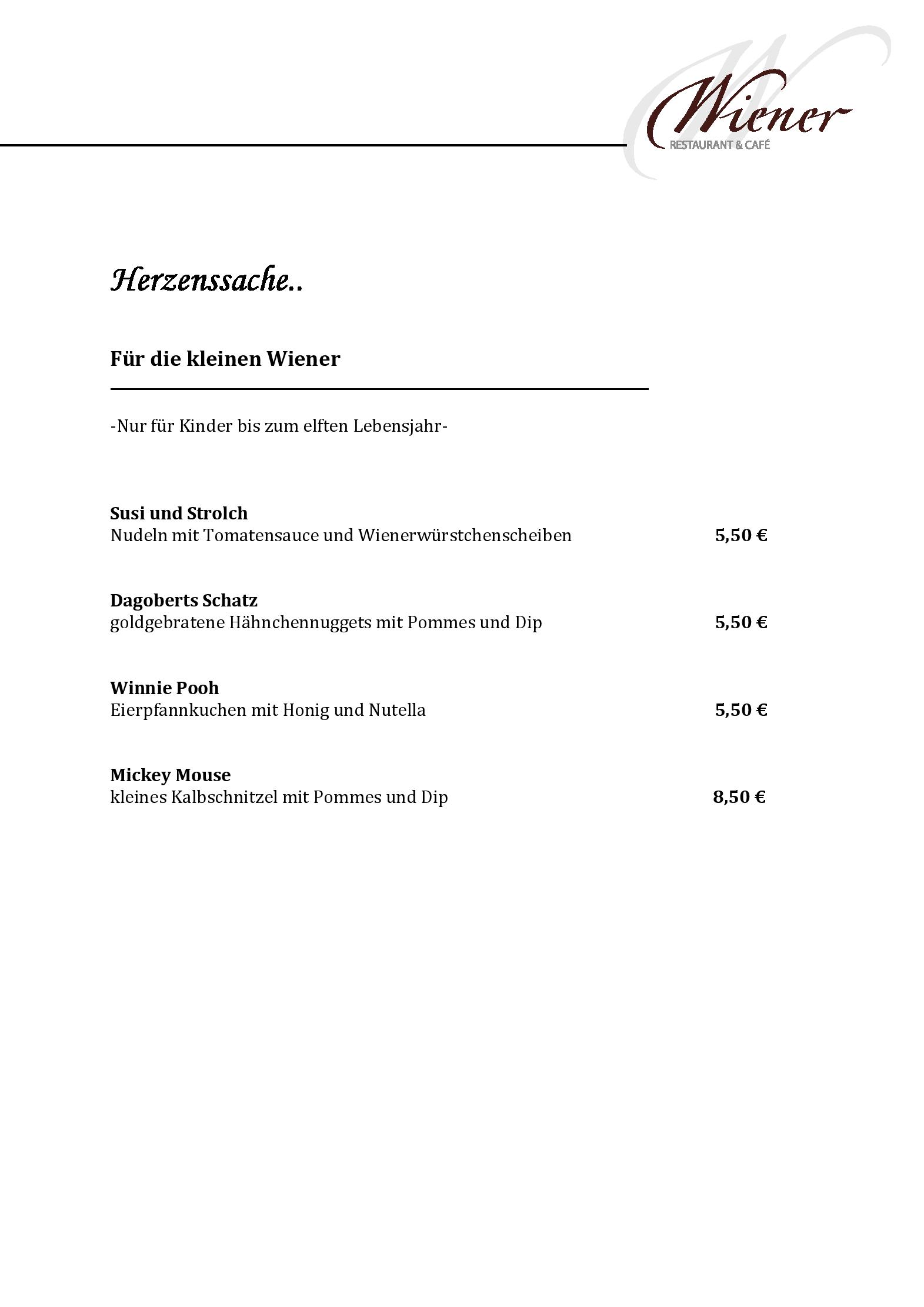 Speisekarte Wiener Restaurant & Café in Potsdam, Seite 9