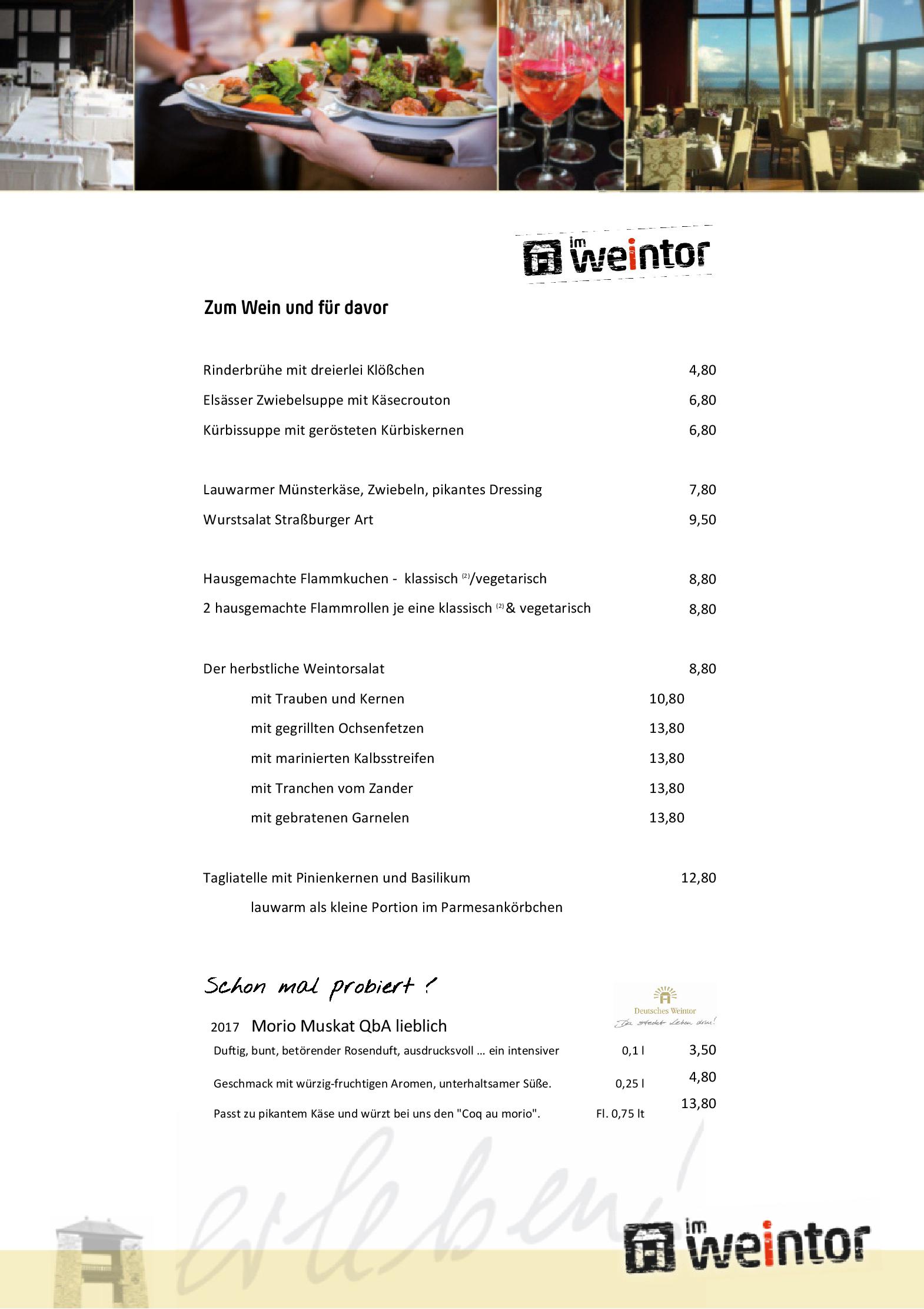 Speisekarte Deutsches Weintor Restaurant in Schweigen-Rechtenbach, Seite 2