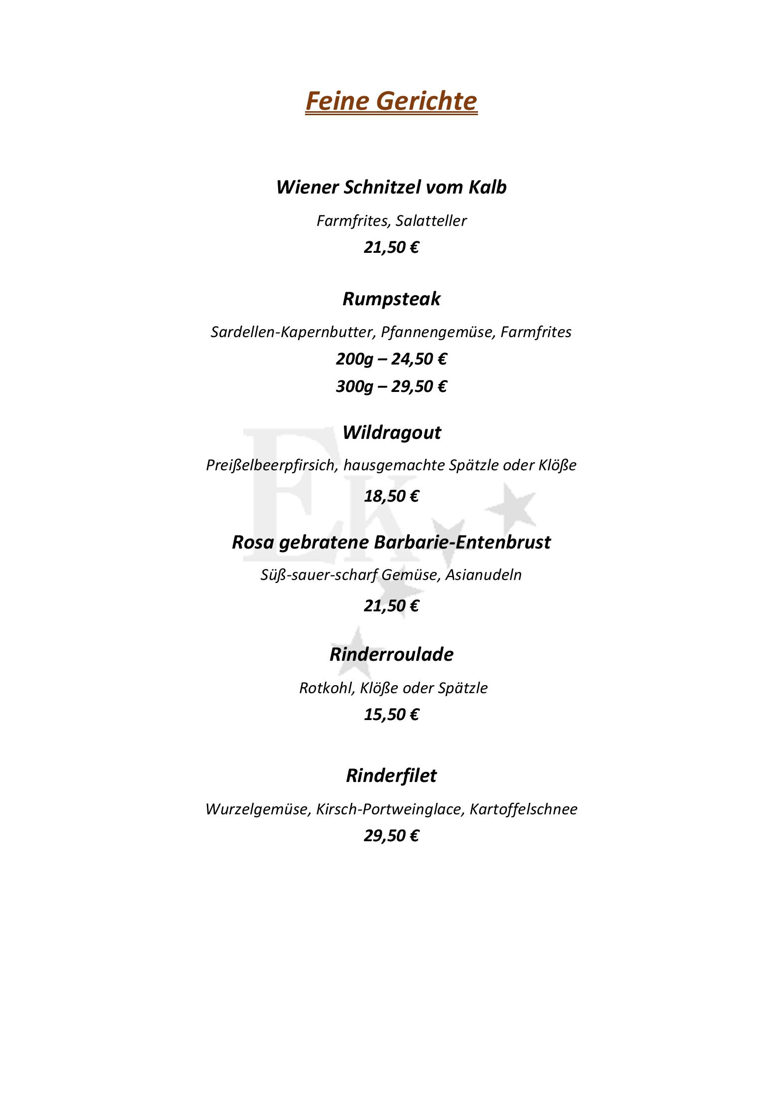 Speisekarte Hotel Engemann Kurve in Winterberg, Seite 3