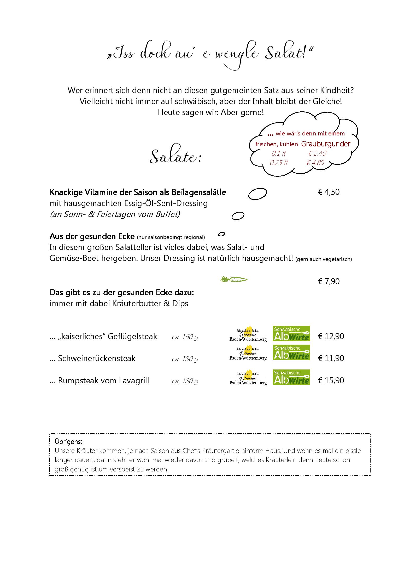 Speisekarte Börslinger Hof in  Börslingen, Seite 6